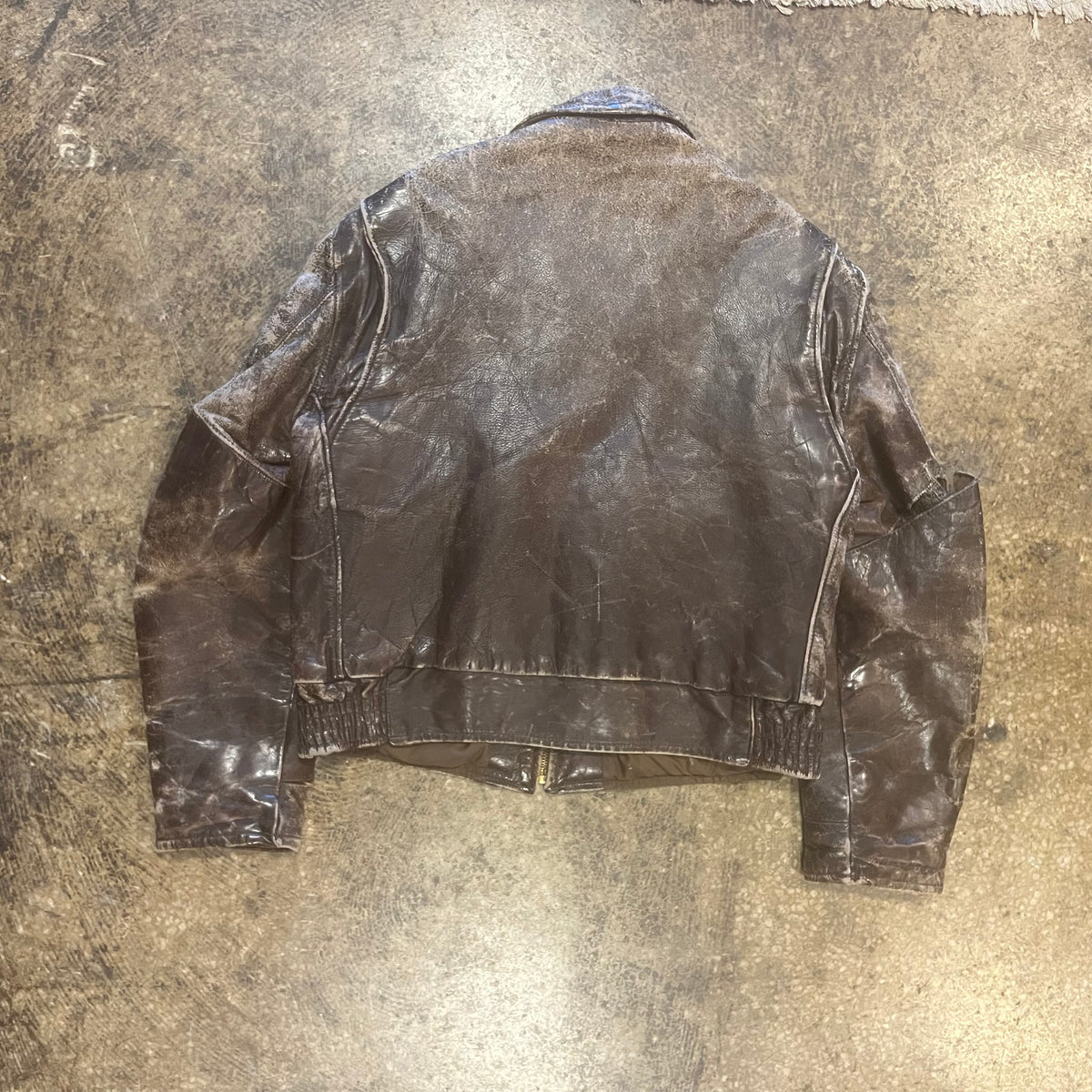 Vintage Front Quarter Horse Hide Leather Jacket By Campus