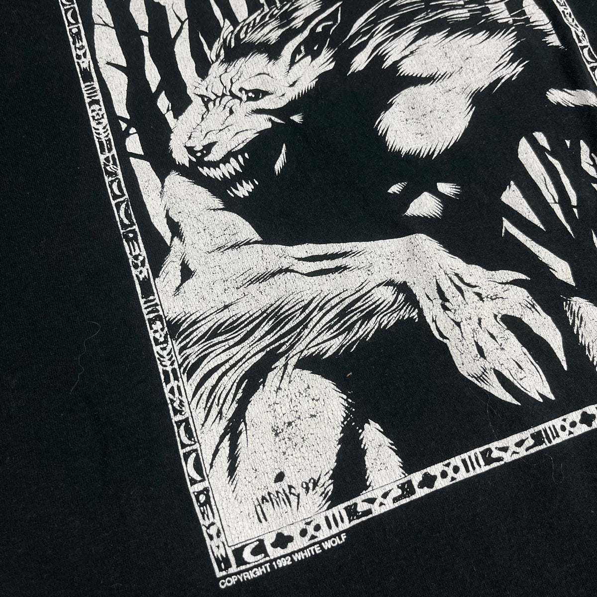 Vintage Werewolf &quot;The Apocalypse&quot; World Of Darkness White Wolf T-Shirt
