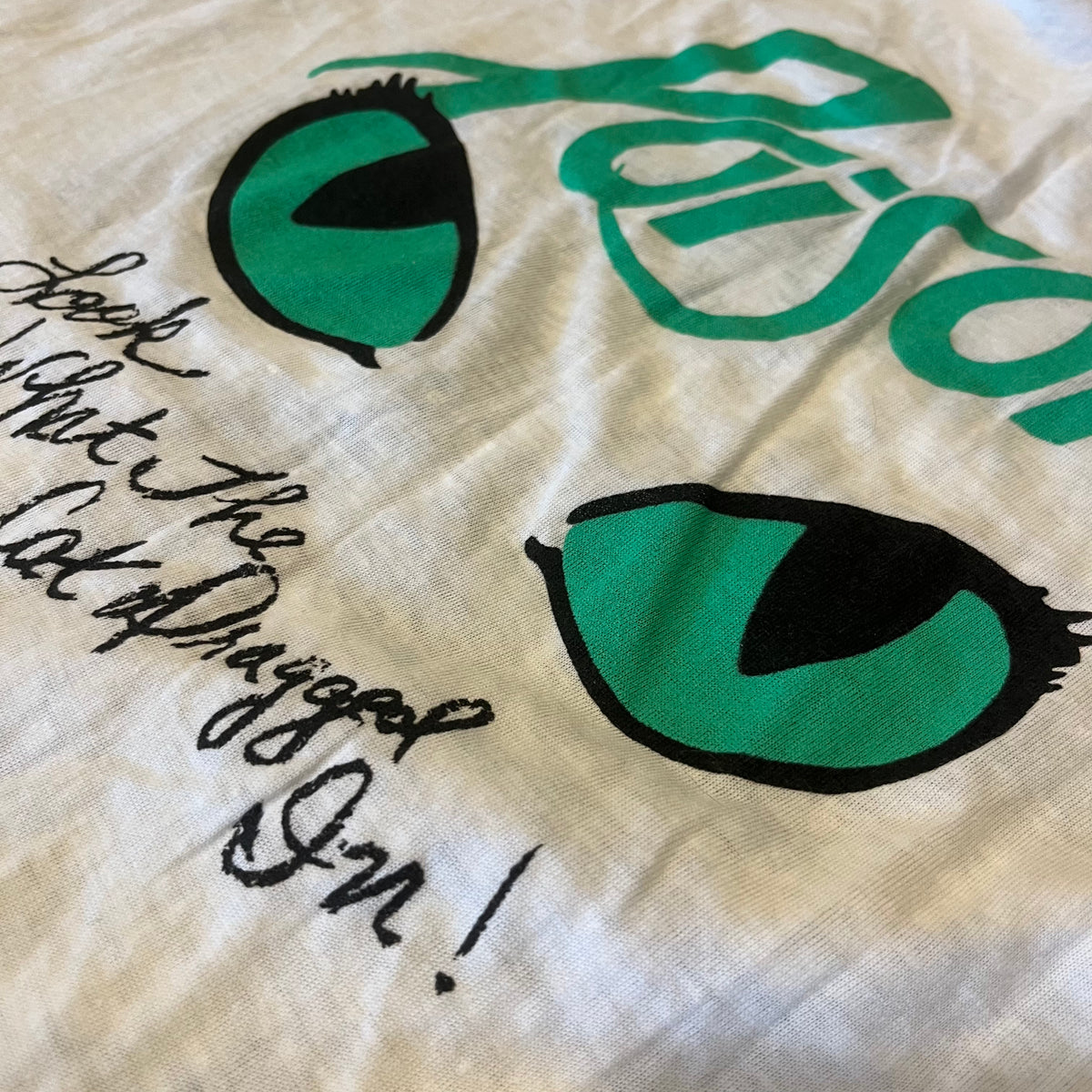Vintage Poison &quot;Look What The Cat Dragged In!&quot; Enigma Records T-Shirt