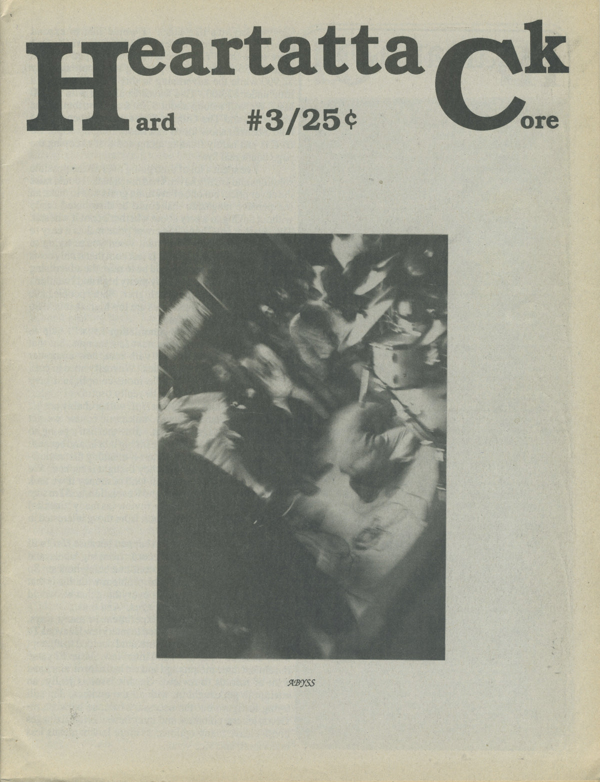 Vintage HeartattaCk Fanzine &quot;Abyss&quot; Issue #3