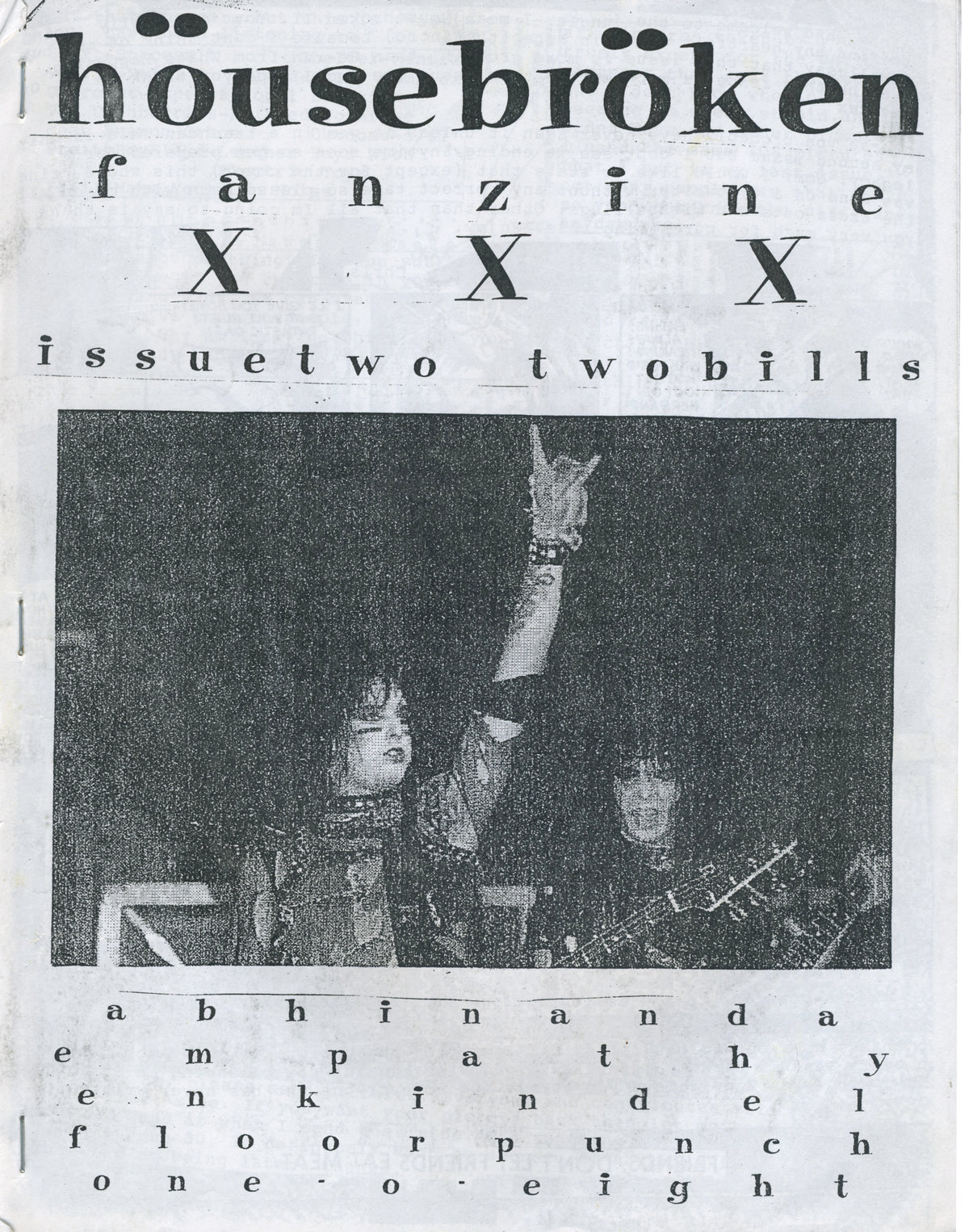 Vintage Housebroken &quot;90&#39;s PAHC&quot; Fanzine Issue #2