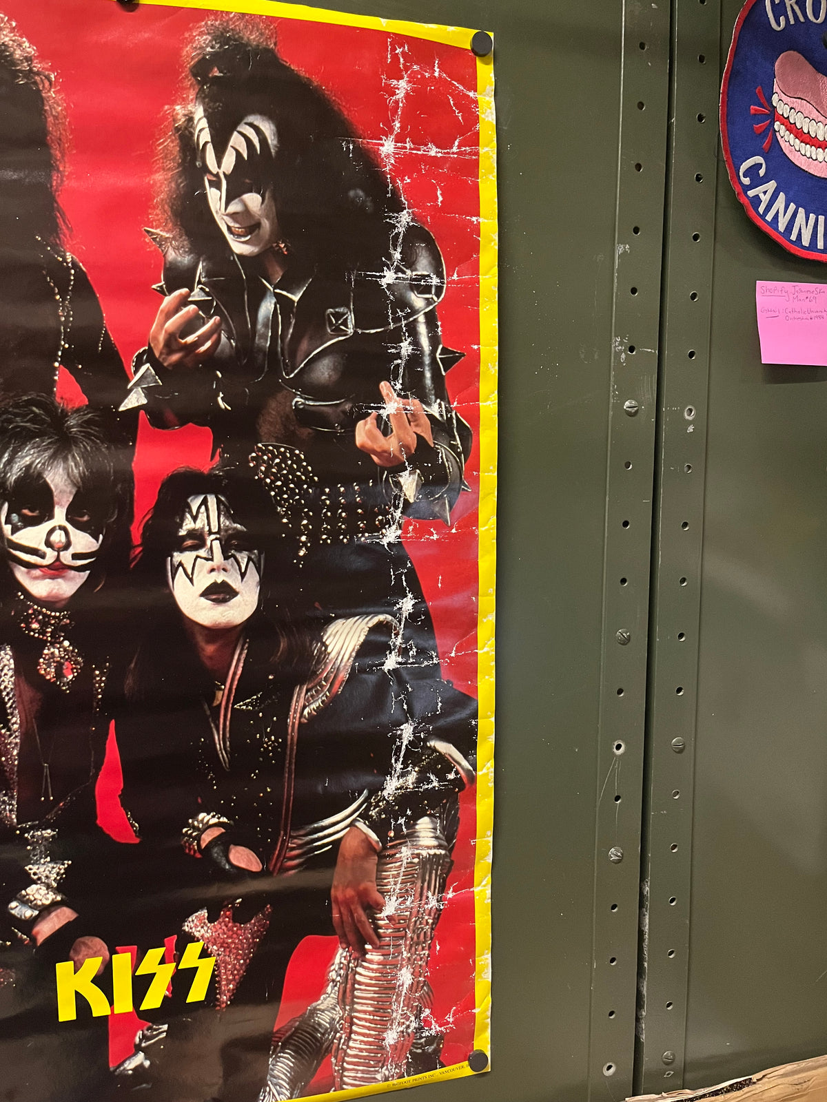 Vintage KISS "Bigfoot Prints" Lithograph Made in Canada Poster