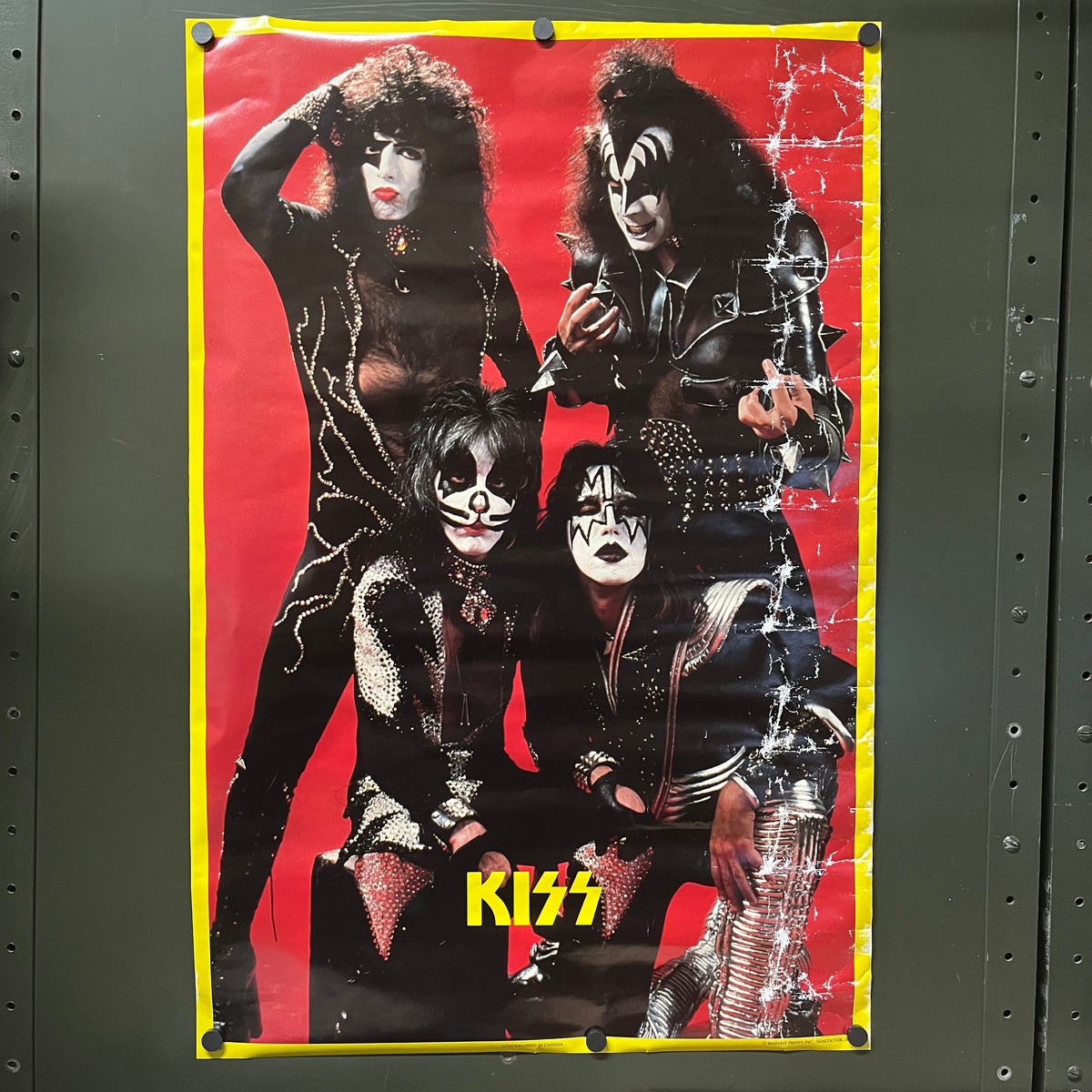Vintage KISS "Bigfoot Prints" Lithograph Made in Canada Poster