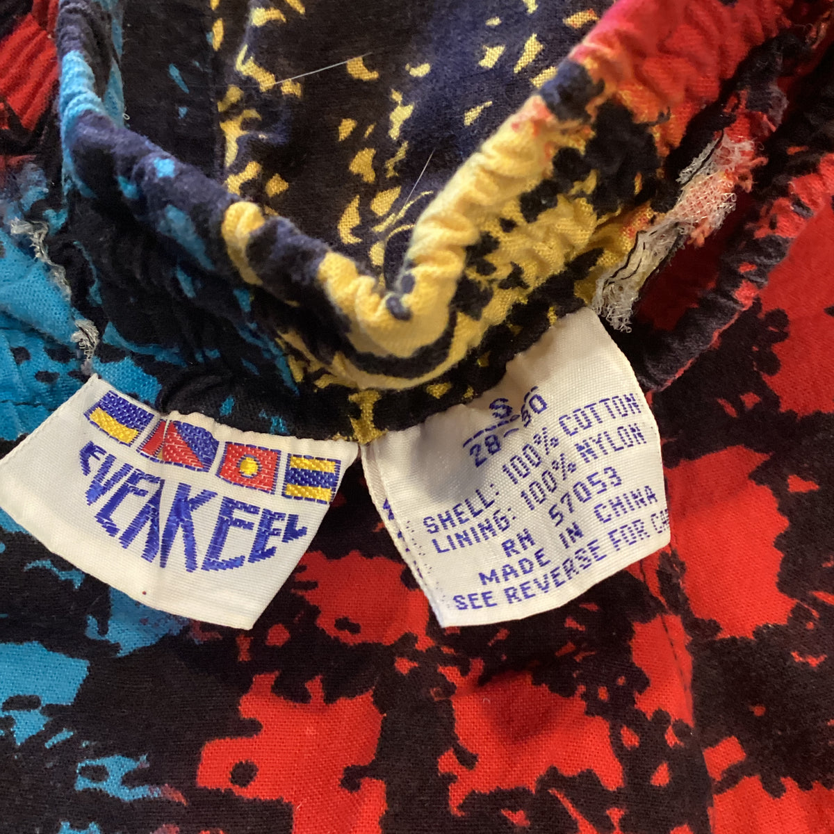 Vintage Even Keel Multi-Color "Surf" '80s Swimming Trunks