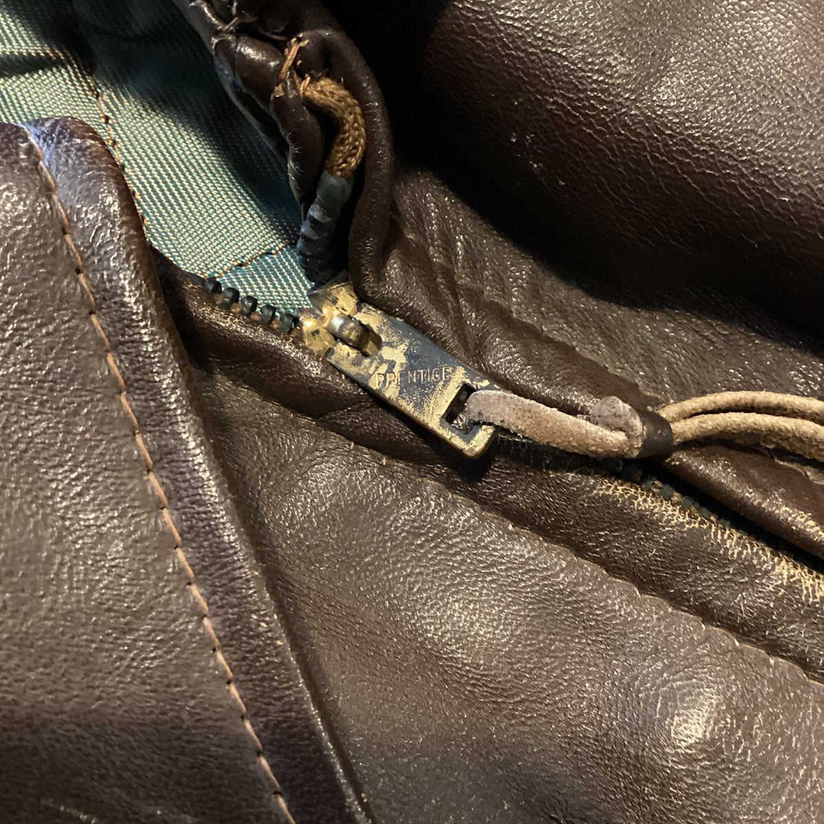 Vintage Front Quarters "Genuine Horsehide" Prentice Zipper Made in U.S.A. Leather Motorcycle Jacket - jointcustodydc