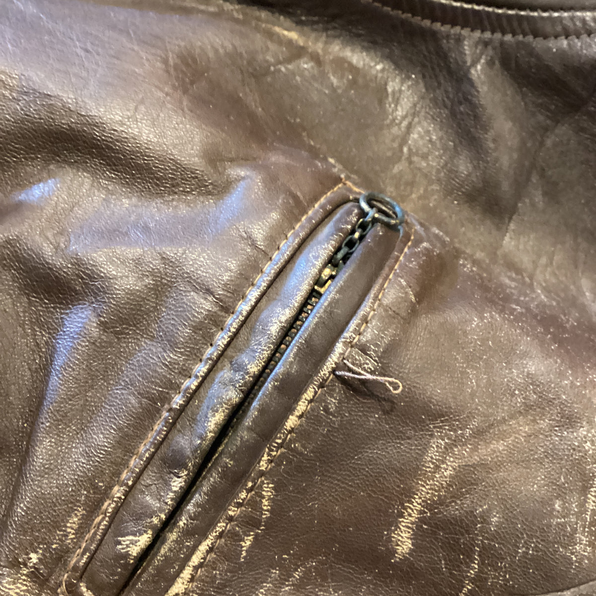 Vintage Front Quarters "Genuine Horsehide" Prentice Zipper Made in U.S.A. Leather Motorcycle Jacket - jointcustodydc