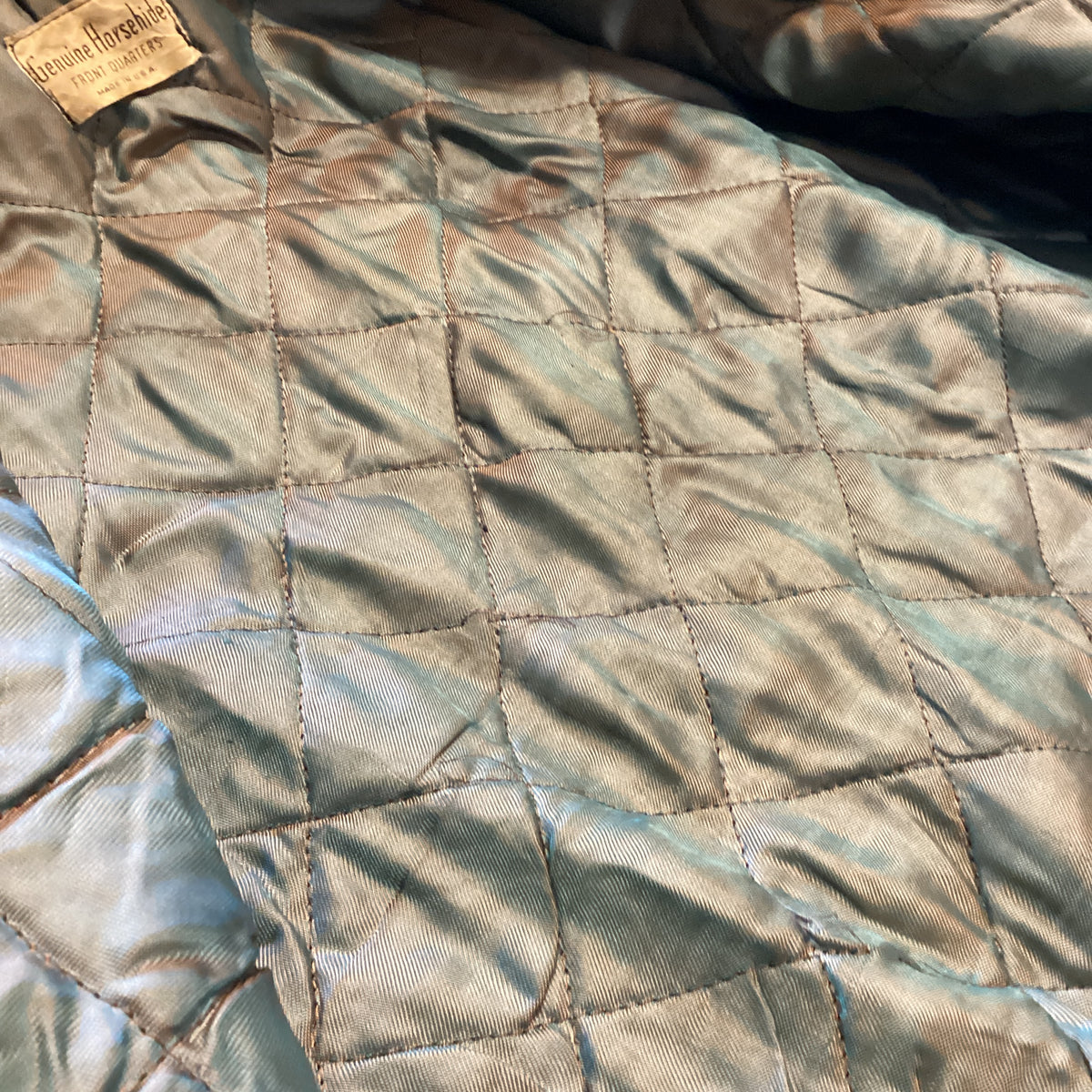 Vintage Front Quarters "Genuine Horsehide" Prentice Zipper Made in U.S.A. Leather Motorcycle Jacket - jointcustodydc