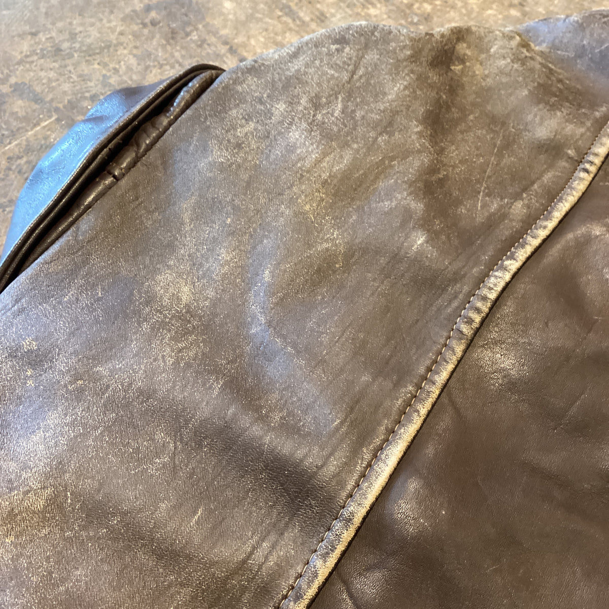 Vintage Front Quarters "Genuine Horsehide" Prentice Zipper Made in U.S.A. Leather Motorcycle Jacket - jointcustodydc