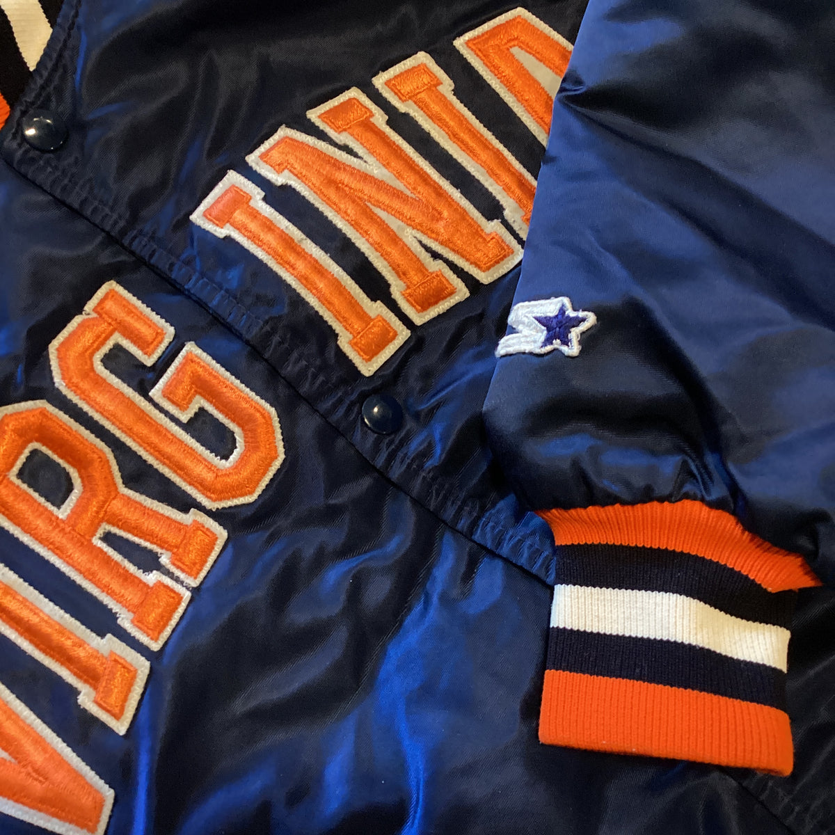 Vintage University Of Virginia "Starter" Satin Bomber Jacket - jointcustodydc