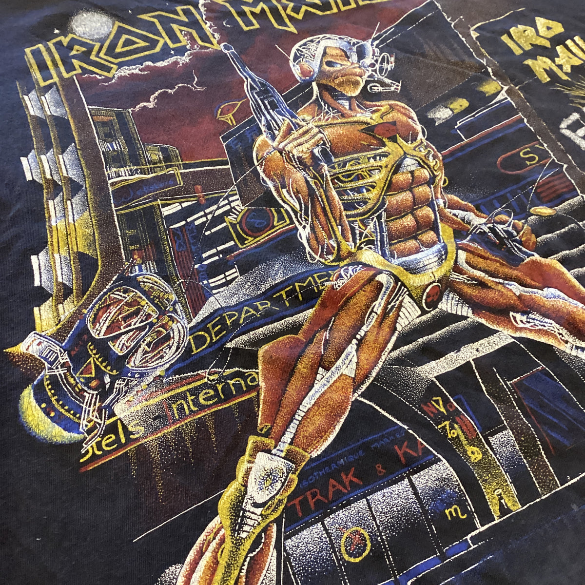 Vintage Iron Maiden "Iron Maiden Holdings" Somewhere In Time T-Shirt - jointcustodydc