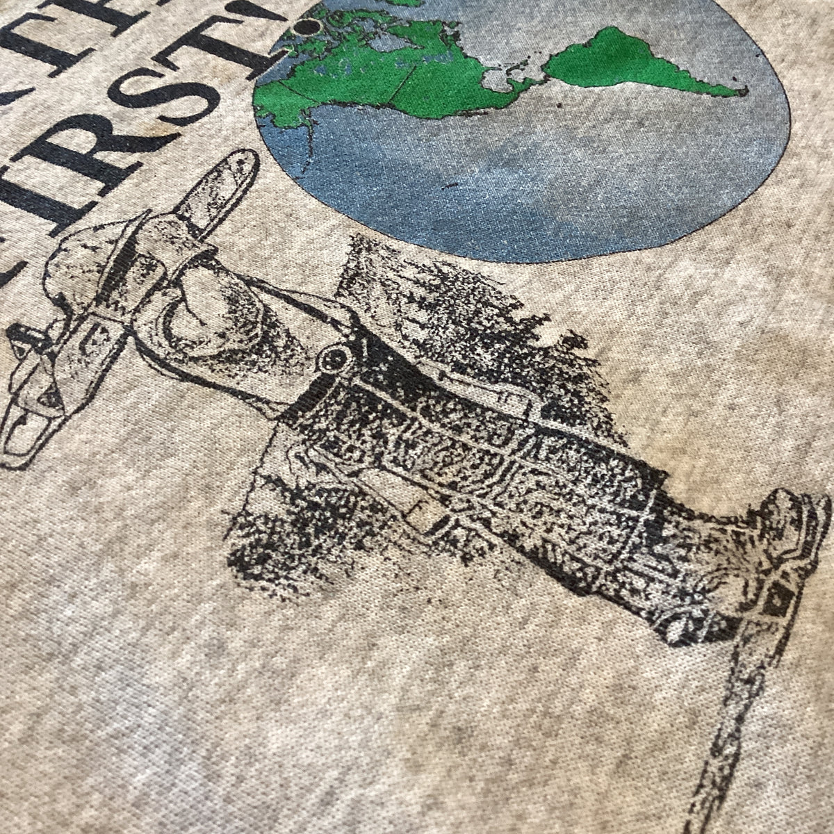 Vintage Earth First! "Log The Planets" Raglan Crewneck Sweatshirt - jointcustodydc