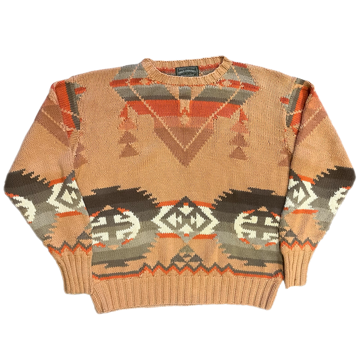 Vintage Polo Country &quot;Ralph Lauren&quot; Aztec Hand Knit Sweater