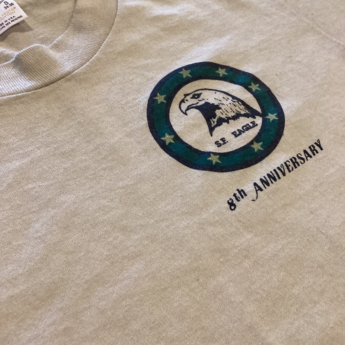 Vintage S.F. Eagle &quot;8th Anniversary&quot; Pocket Print T-Shirt
