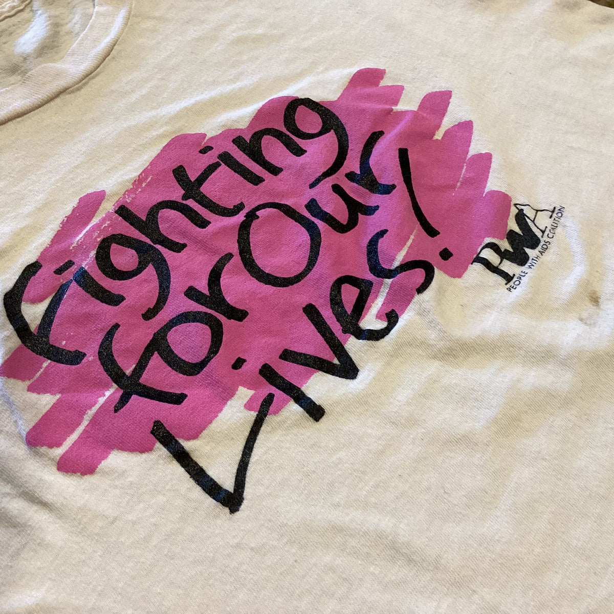 Vintage People With Aids Coalition &quot;Fighting For Our Lives!&quot; T-Shirt