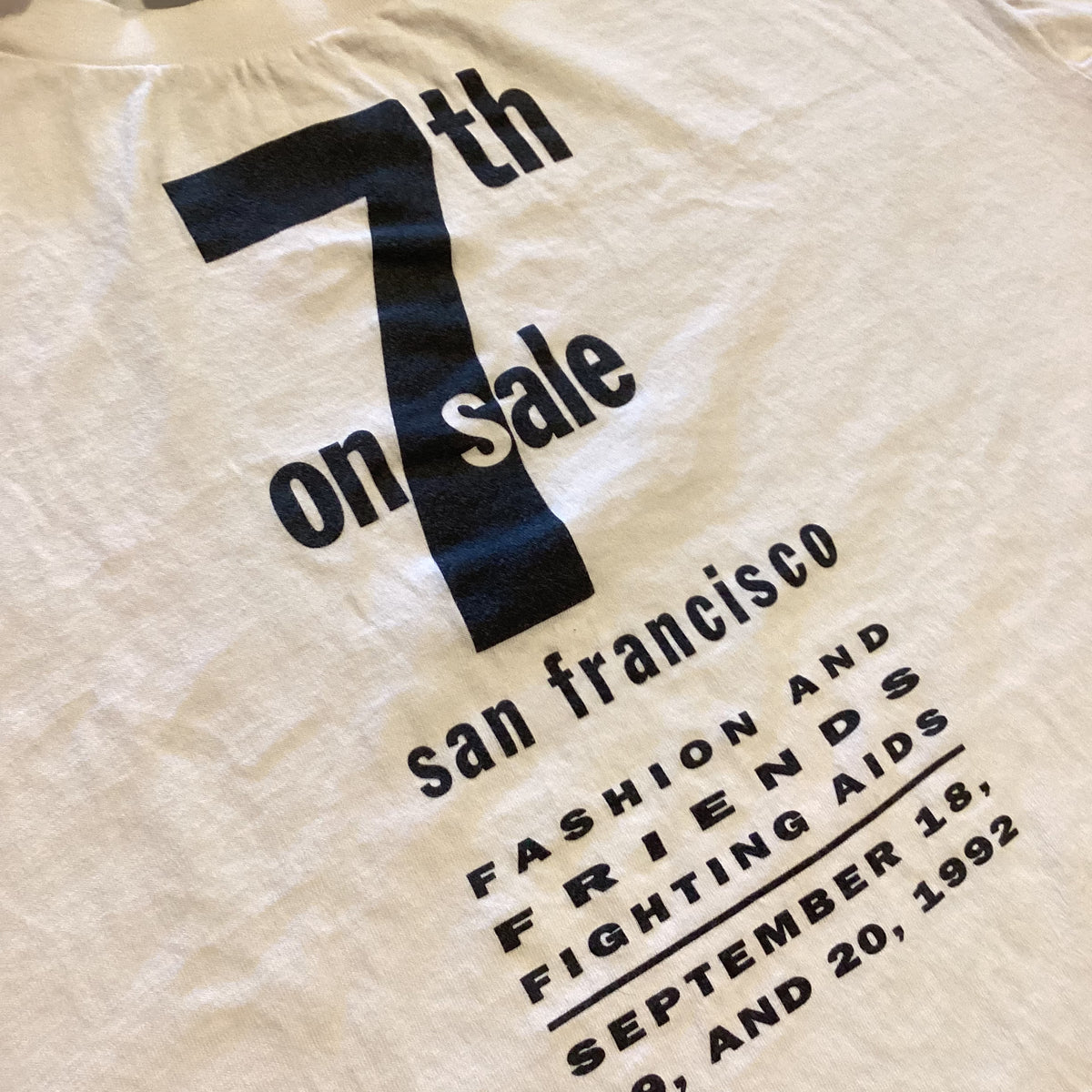 Vintage 7th On Sale &quot;Aids Benefit&quot; &#39;92 T-Shirt