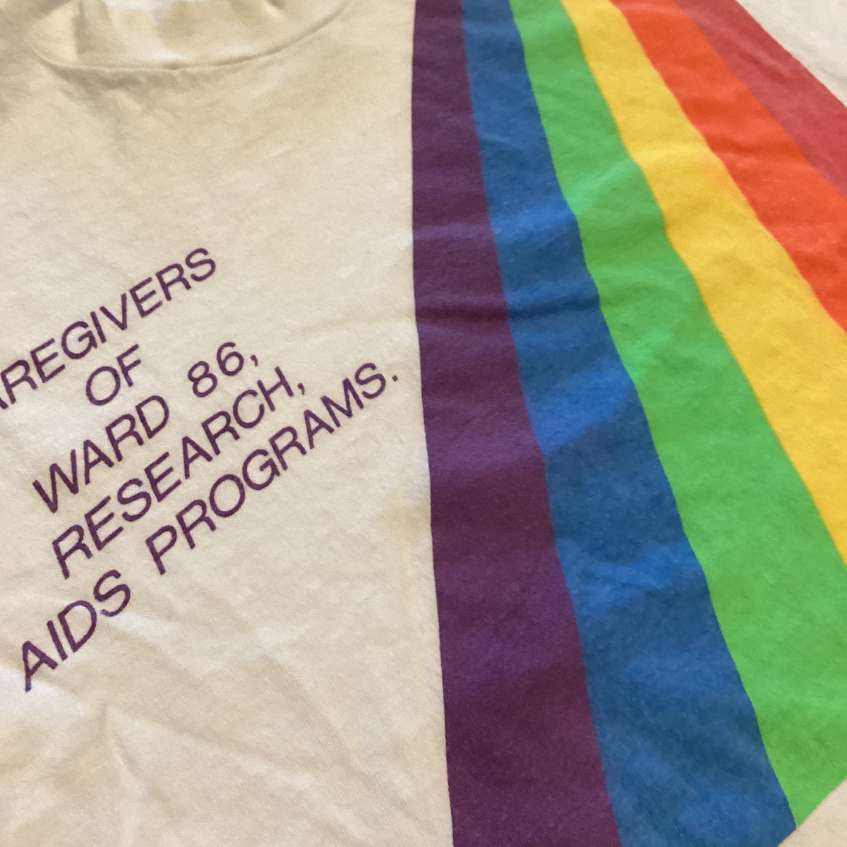 Vintage Ward 86 Caregiver &quot;Aids Research&quot; &#39;80s T-Shirt
