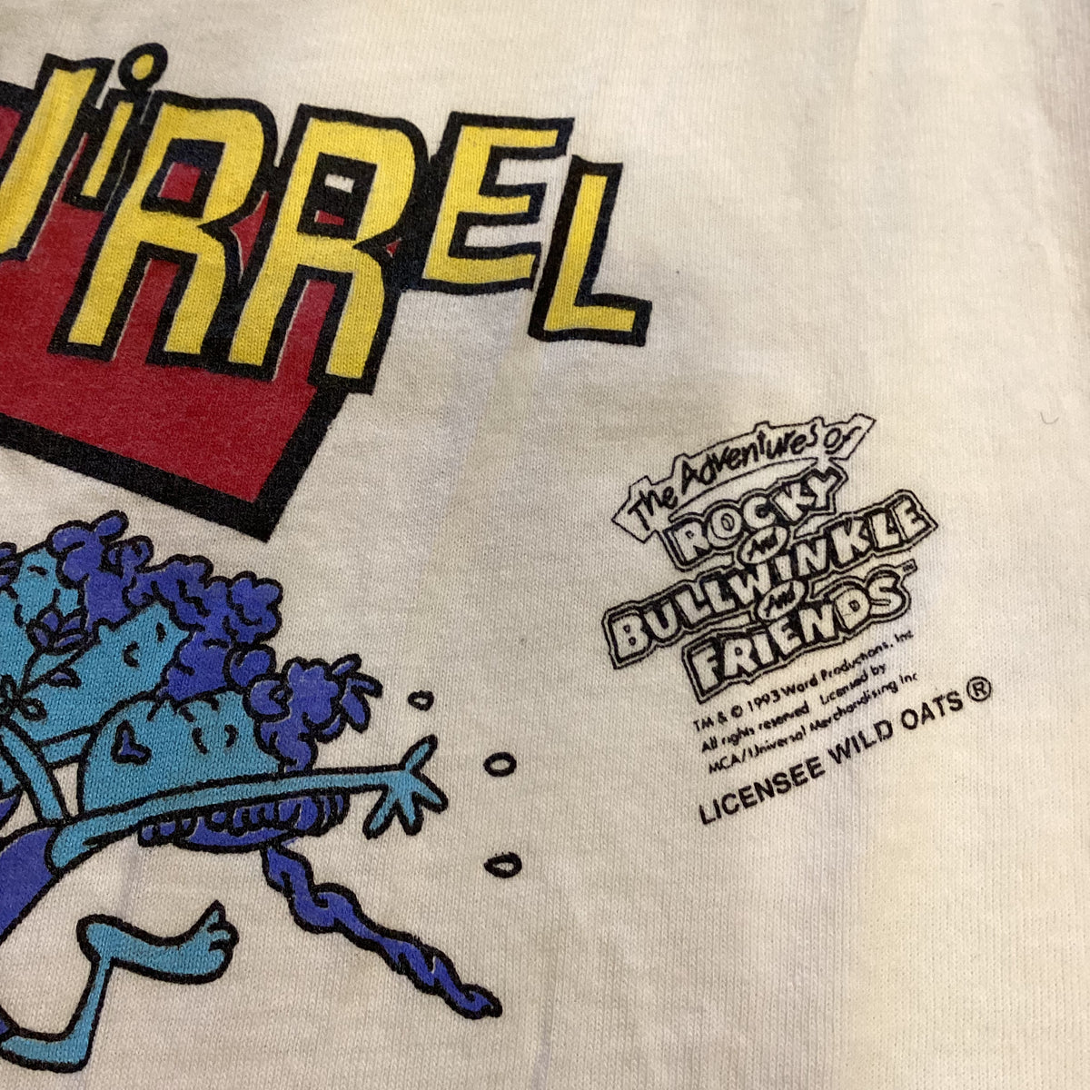Vintage The Adventures Of Rocky And Bullwinkle And Friends &quot;AOP&quot; &#39;93 T-Shirt