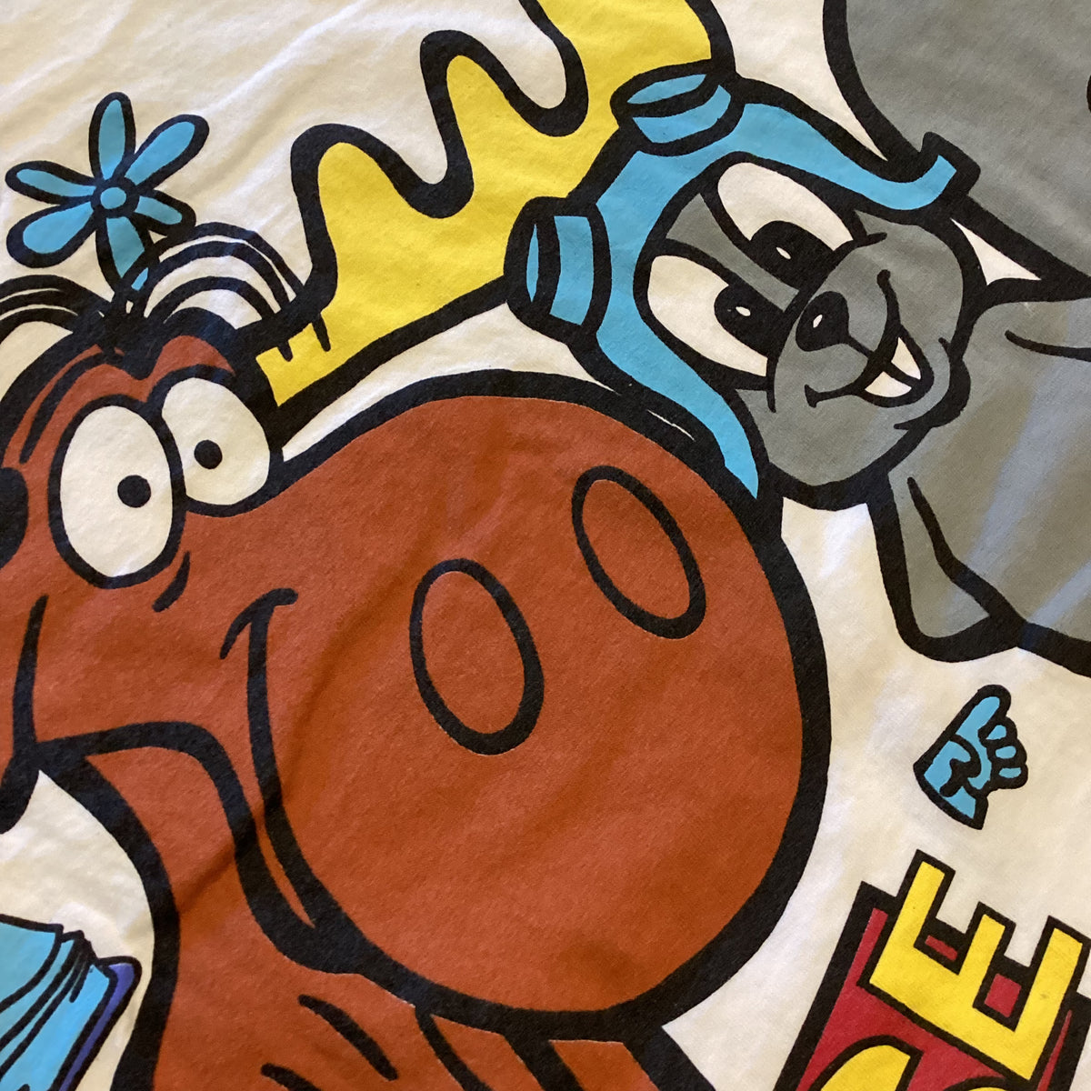 Vintage The Adventures Of Rocky And Bullwinkle And Friends &quot;AOP&quot; &#39;93 T-Shirt