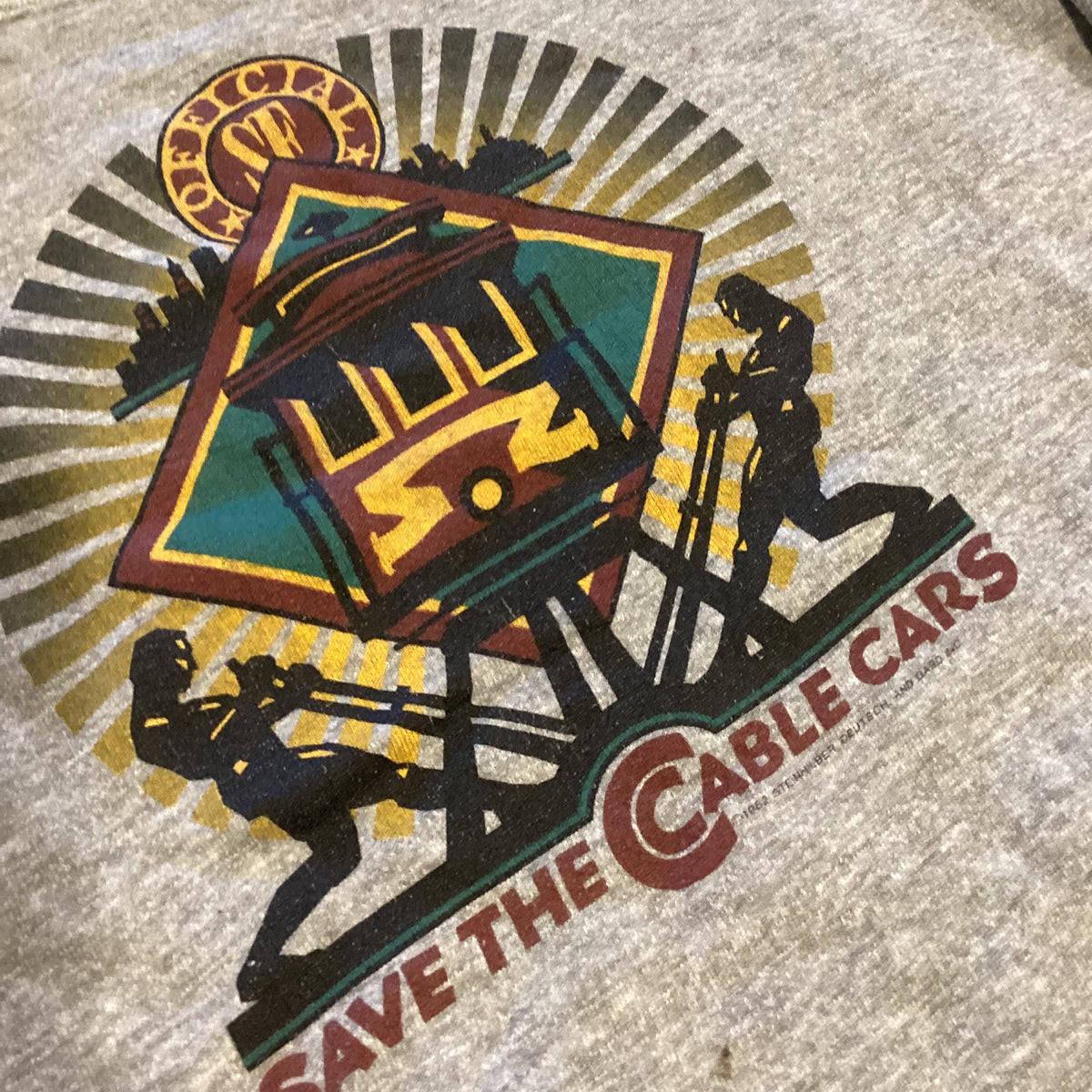 Vintage San Francisco &quot;Save The Cable Cars&quot; Raglan Crewneck Sweatshirt