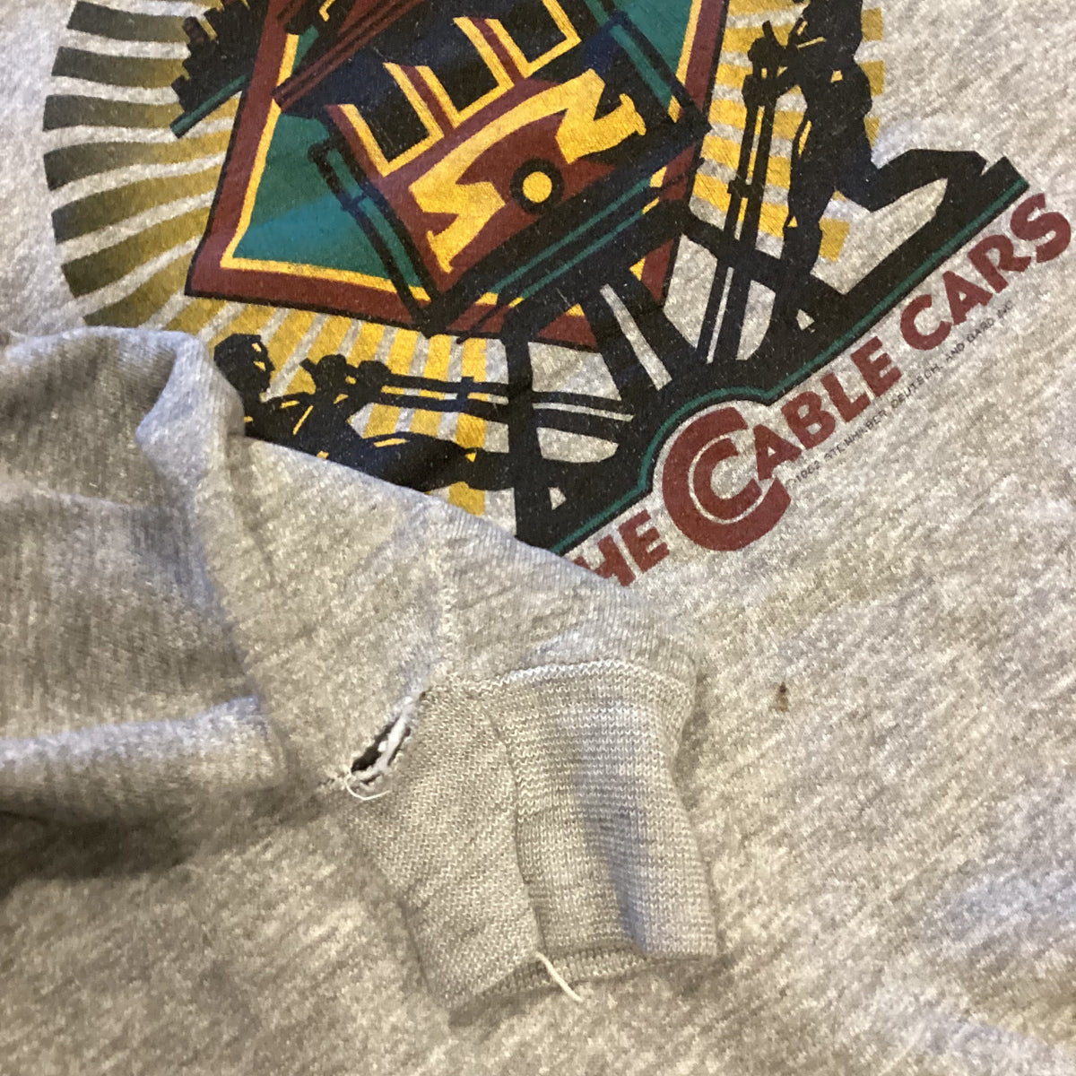 Vintage San Francisco &quot;Save The Cable Cars&quot; Raglan Crewneck Sweatshirt