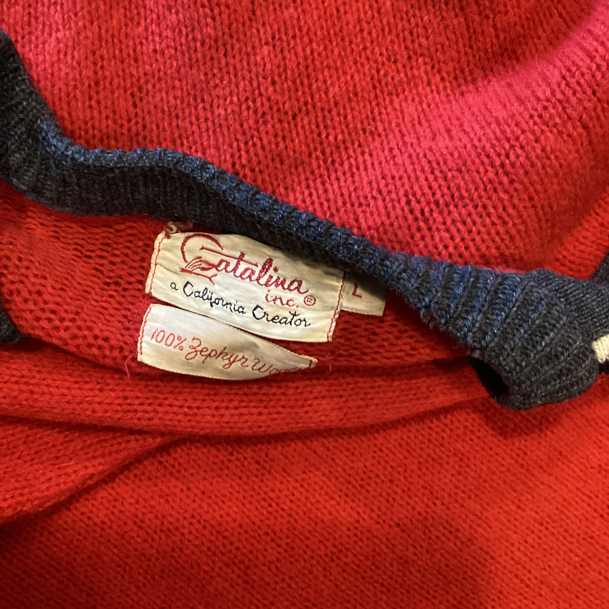 Vintage Catalina Inc &quot;Zephyr Wool&quot; &#39;60s Cardigan Sweater