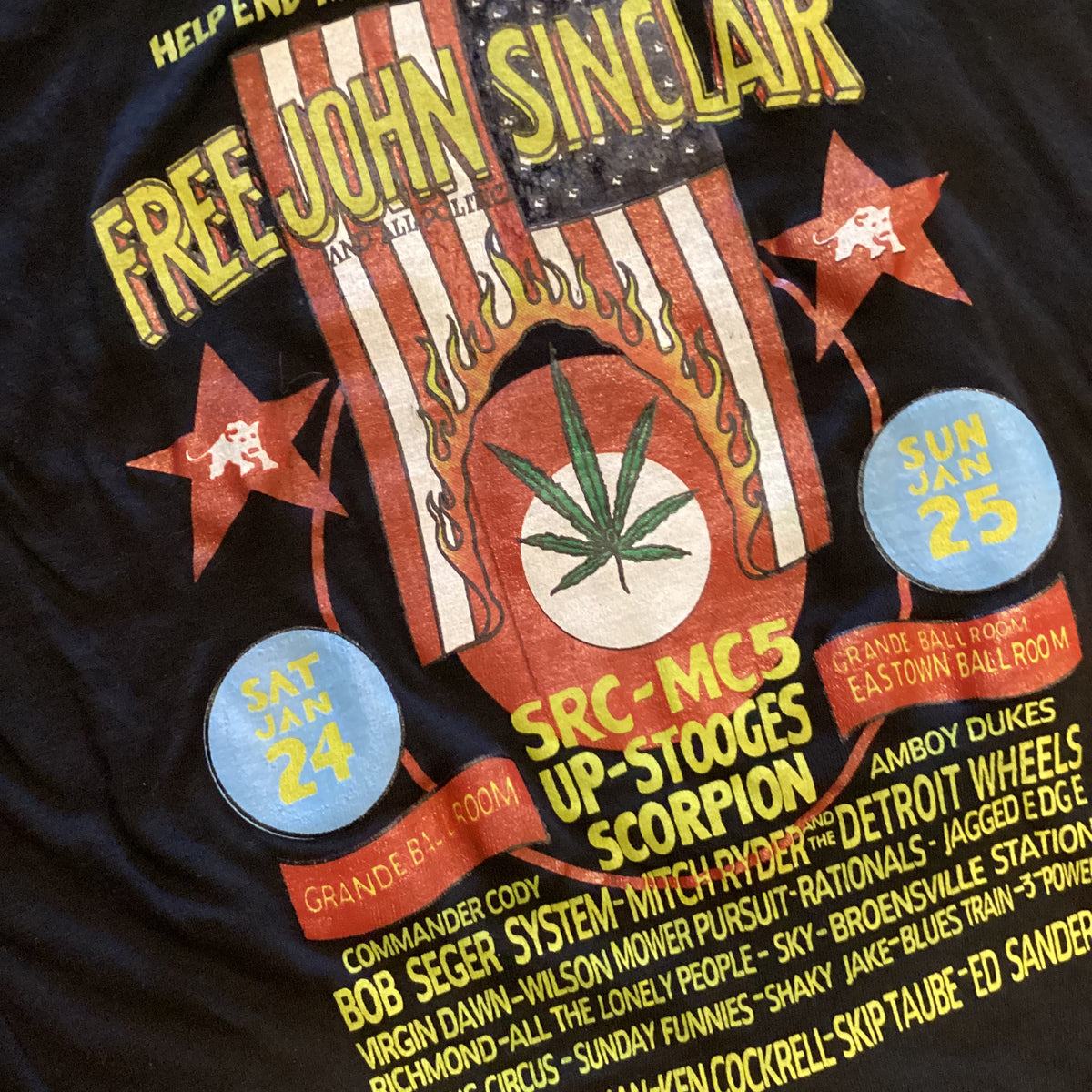 Vintage John Sinclair MC5 &quot;Freedom Rally&quot; T-Shirt