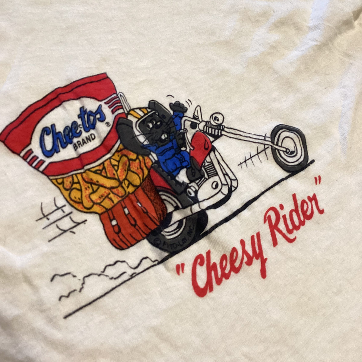 Vintage Cheetos &quot;Cheesy Rider&quot; Promotional T-Shirt