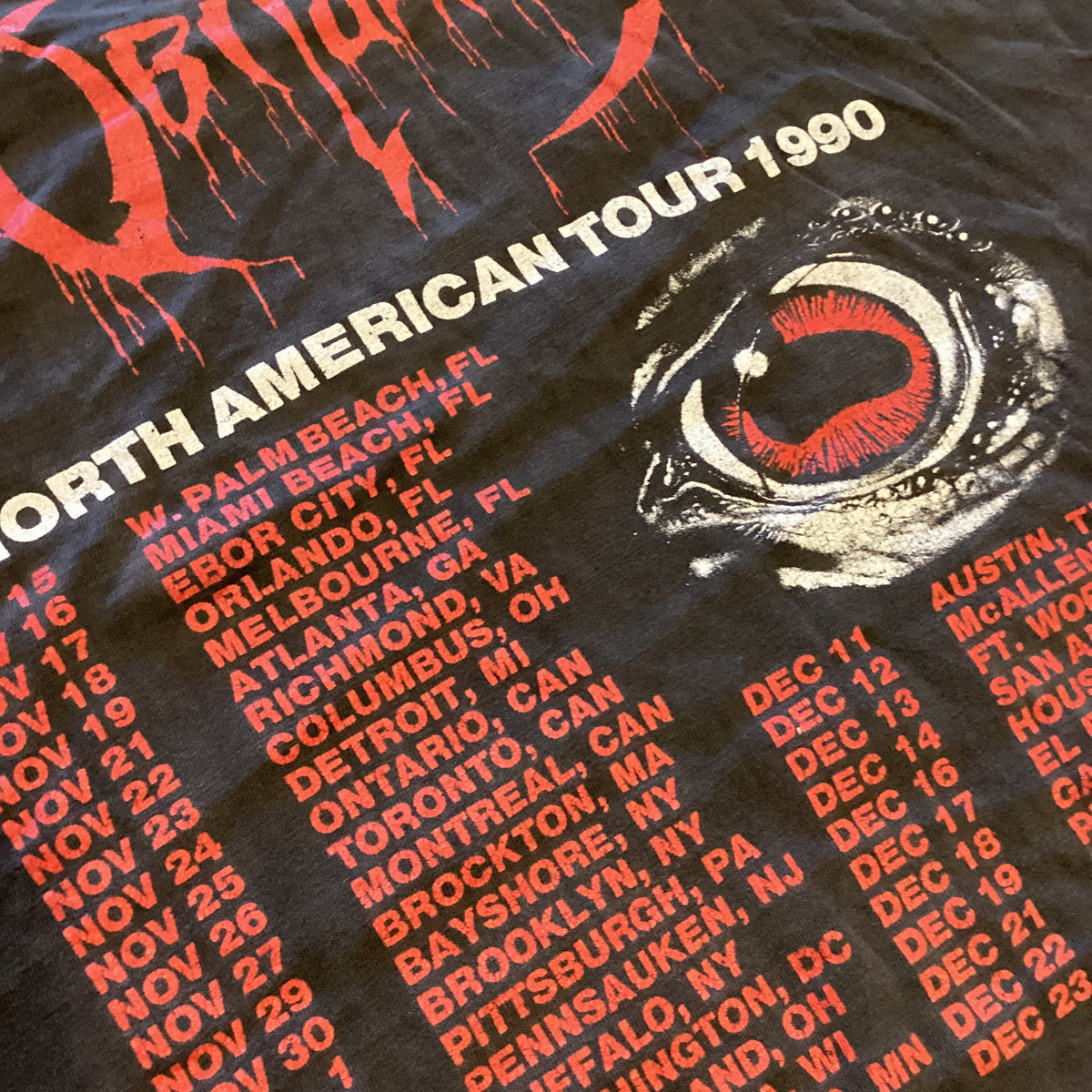 Vintage Obituary "Cause Of Death" NA '90 Tour T-Shirt - jointcustodydc