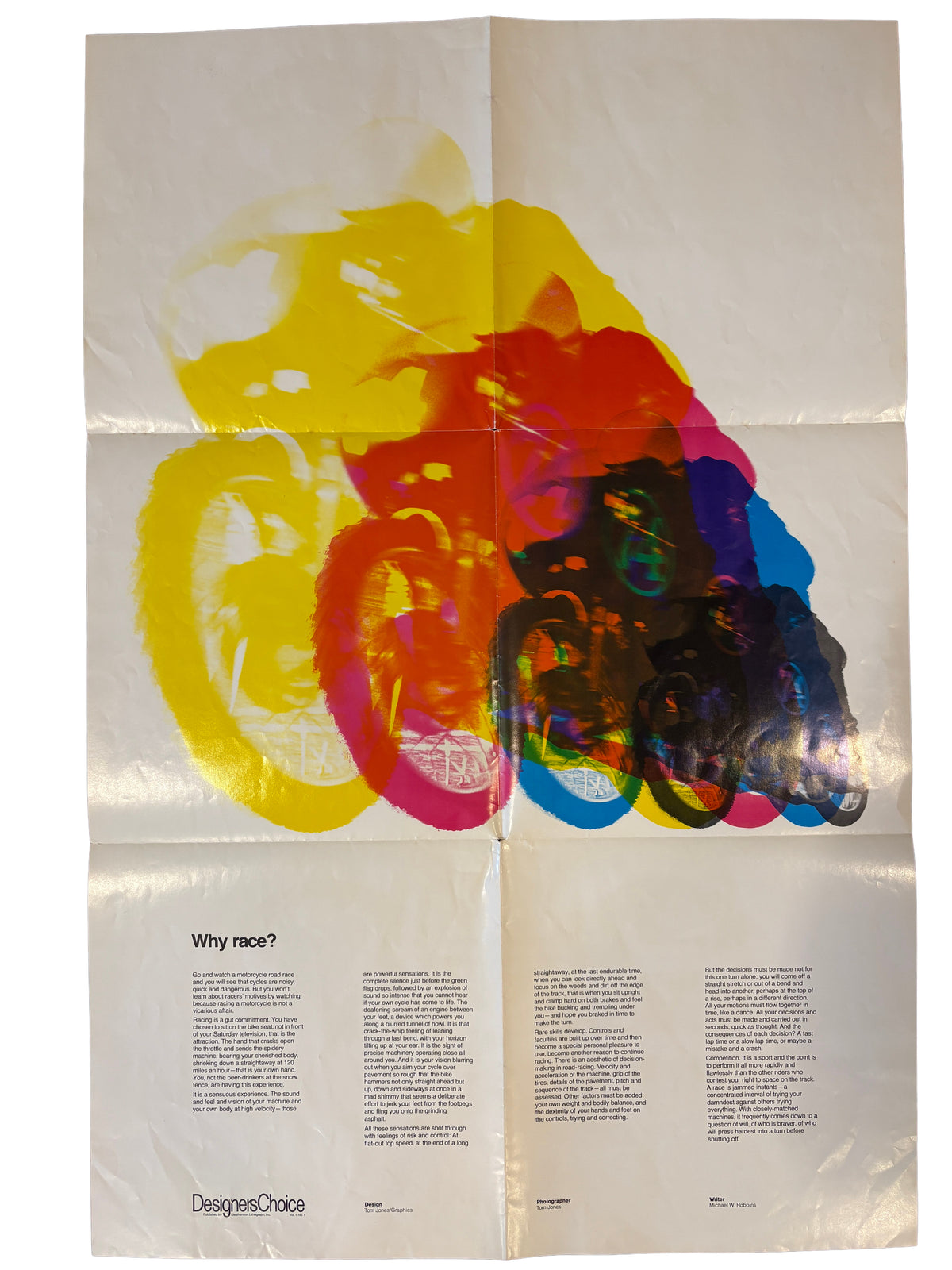 Vintage Designer&#39;s Choice &quot;Why Race?&quot; Foldout Poster