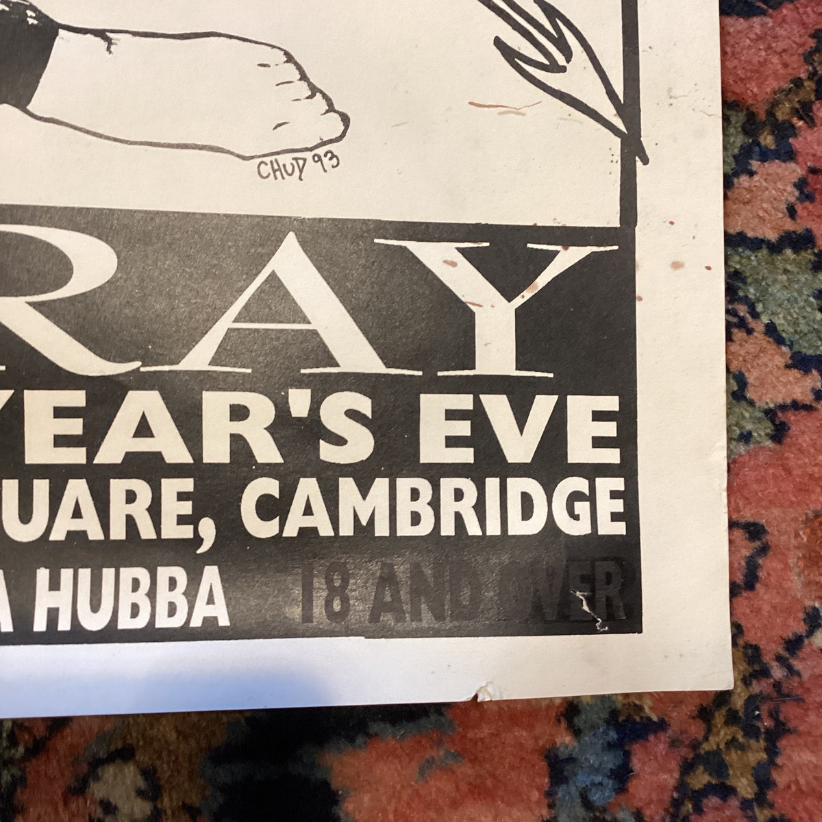 Vintage Sleep Chamber And Their Barbitchuettes &quot;MANRAY&quot; New Year&#39;s Eve Central Square, Cambridge BLACK &amp; WHITE Poster