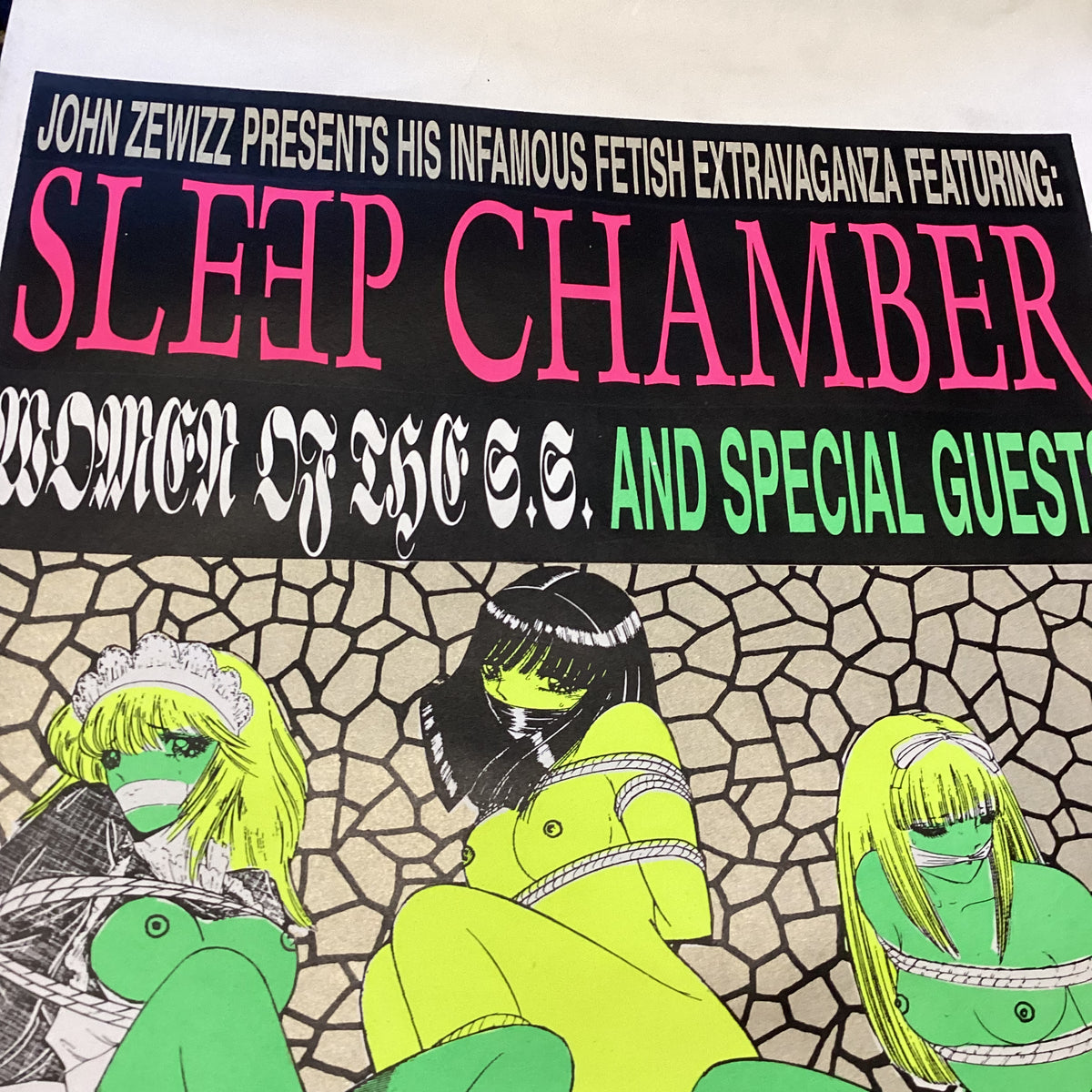 Vintage Sleep Chamber + Women Of The S.S. &quot;The Middle East&quot; &#39;93 Hand-Screened Poster