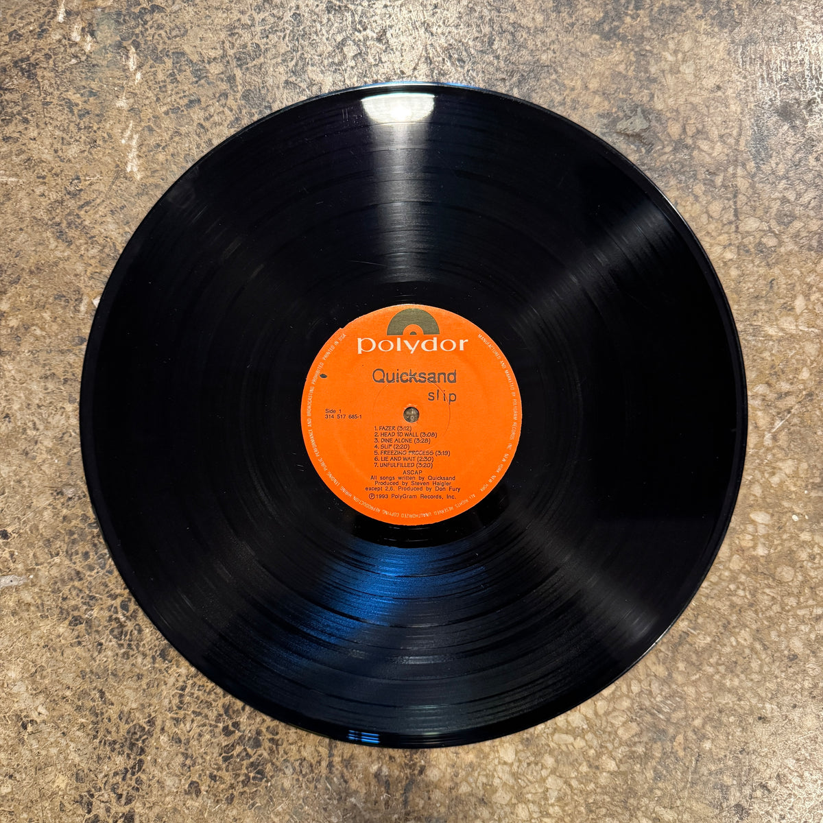 Vintage Quicksand "Slip" Polydor LP - jointcustodydc
