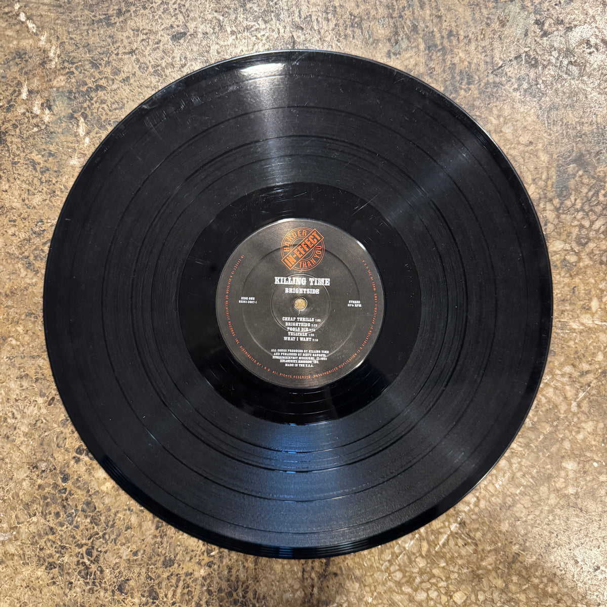 Vintage Killing Time "Brightside" In-Effect LP
