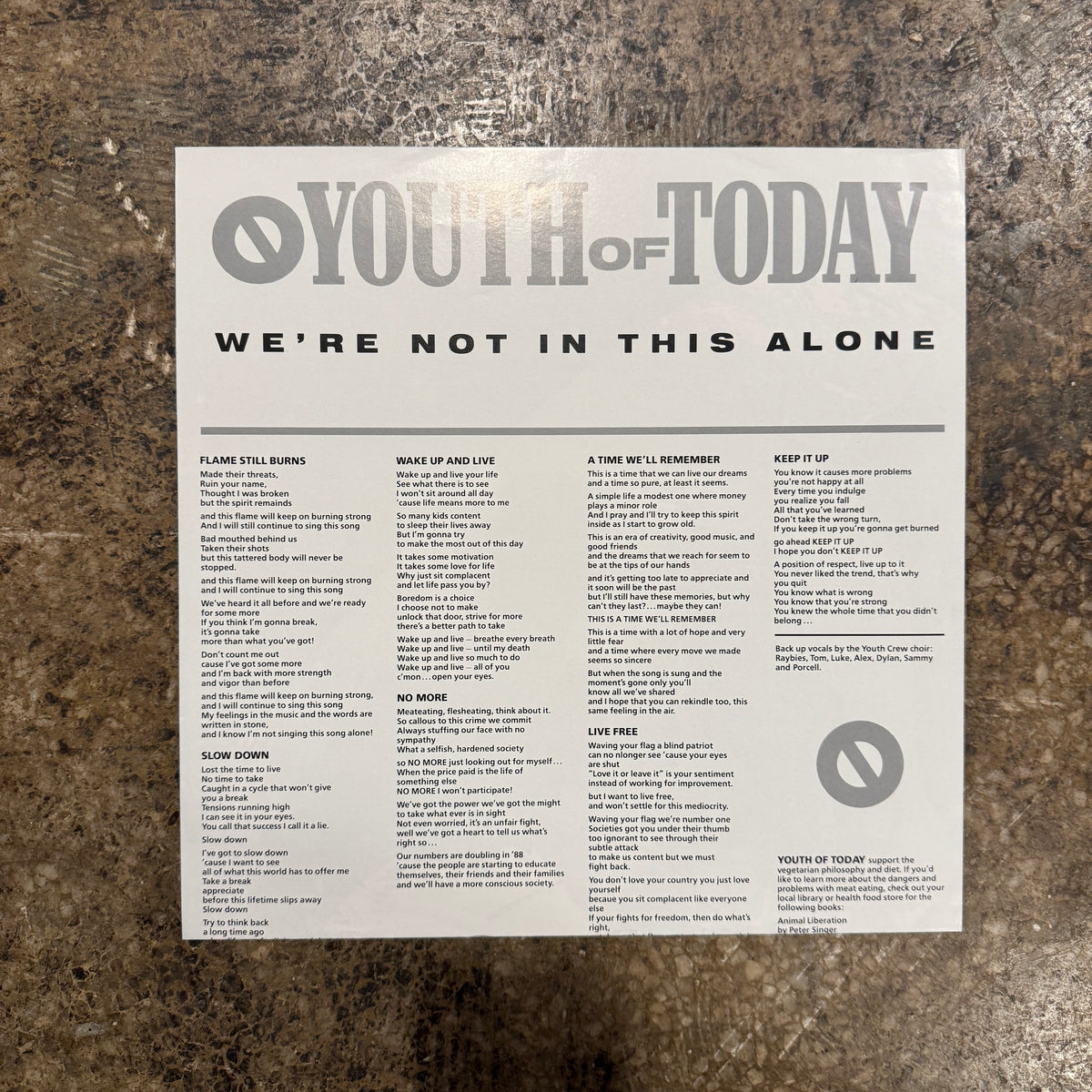 Vintage Youth Of Today "We're Not In This Alone" Caroline First Mix