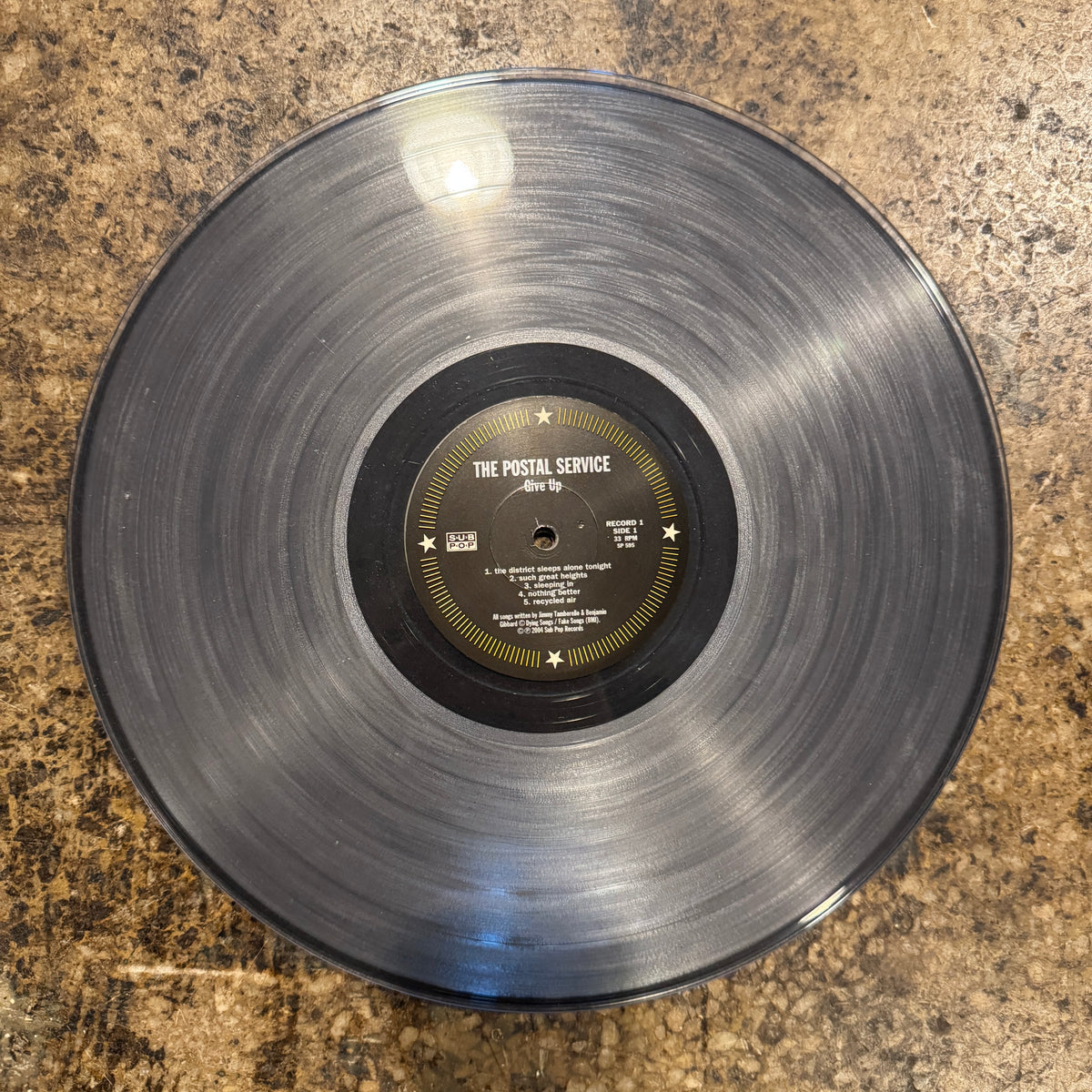 The Postal Service "Give Up" Clear Vinyl Sub Pop