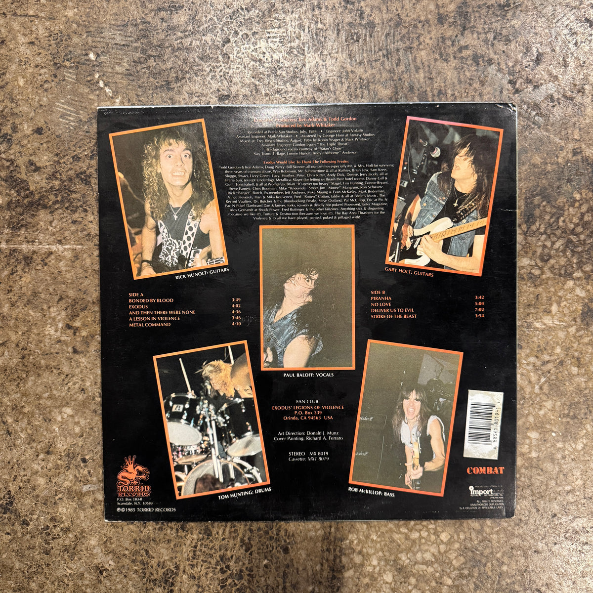 Vintage Exodus "Bonded By Blood" Torrid/Combat LP