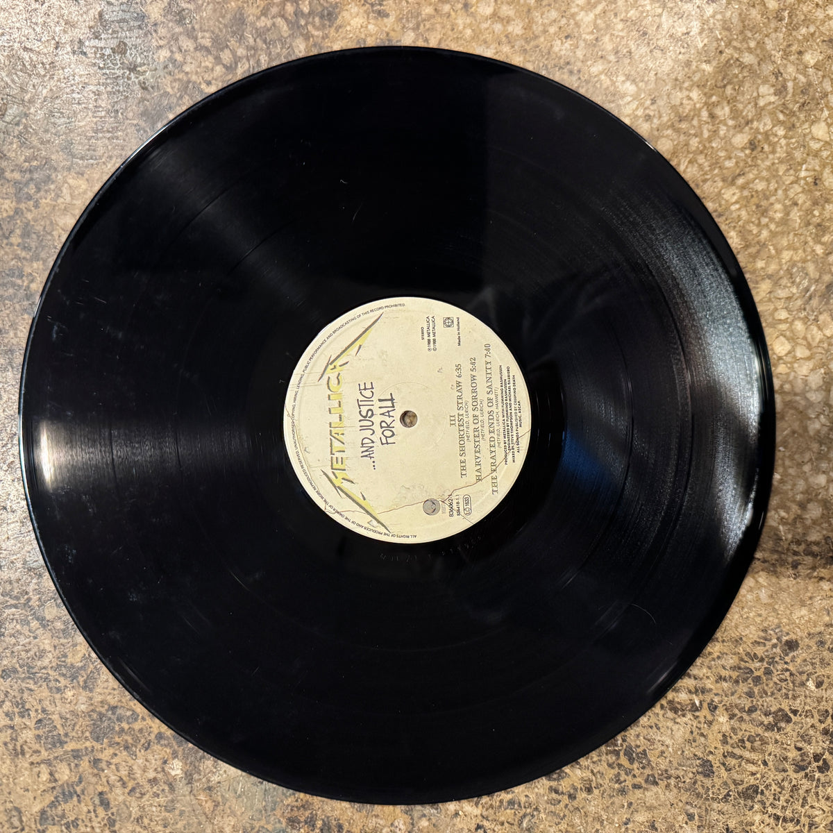 Vintage Metallica "... And Justice For All" Vertigo European Double LP