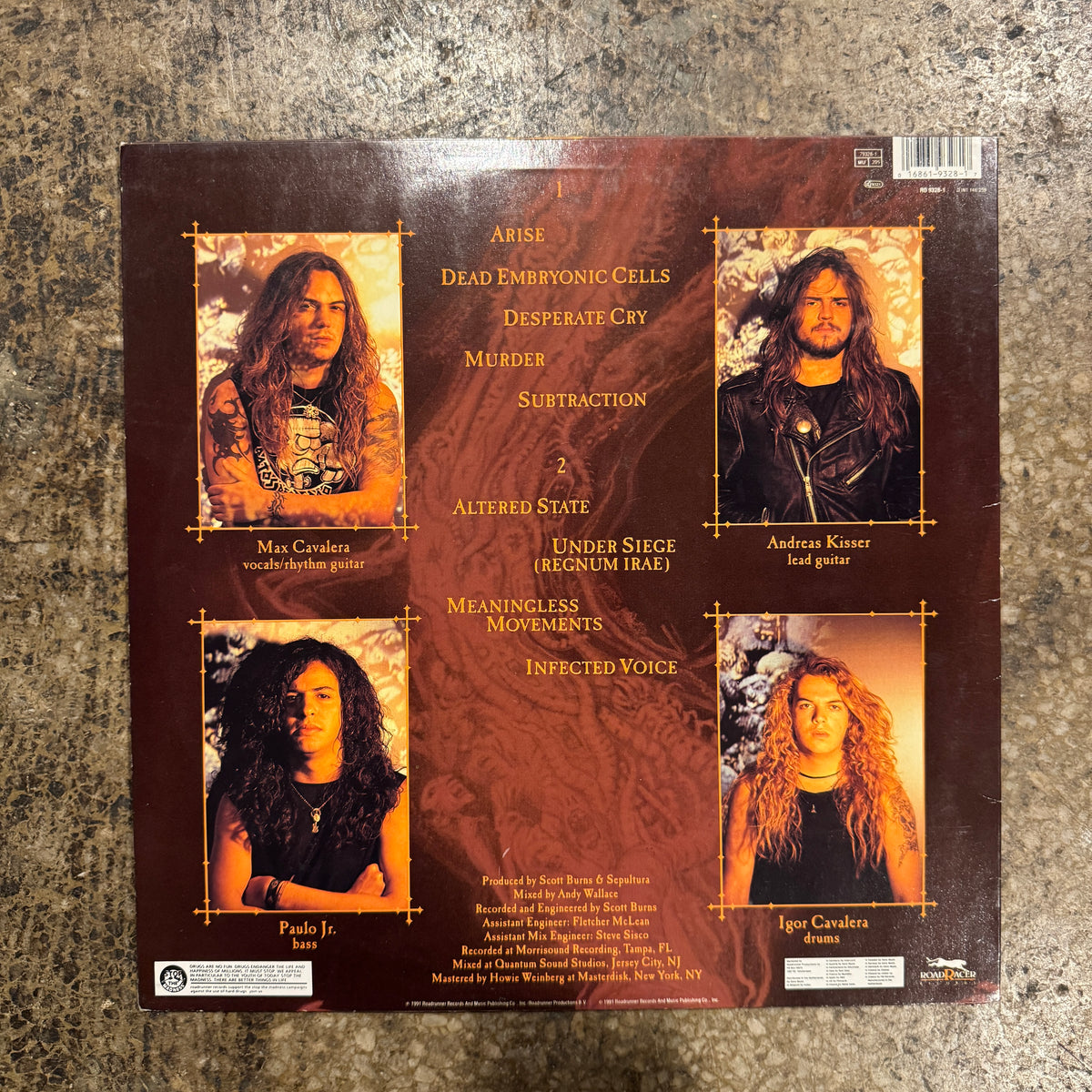 Vintage Sepultura "Arise" Roadracer European LP