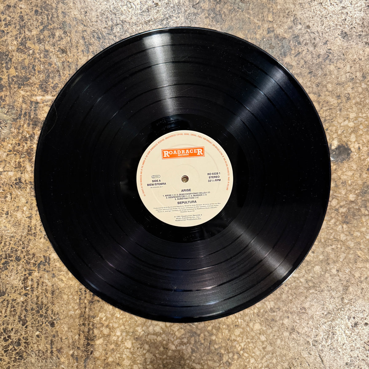 Vintage Sepultura "Arise" Roadracer European LP
