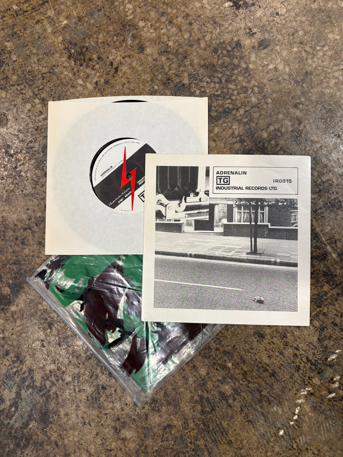 Throbbing Gristle - Adrenaline/Distant Dreams (Part Two) Industrial Records 7" - jointcustodydc