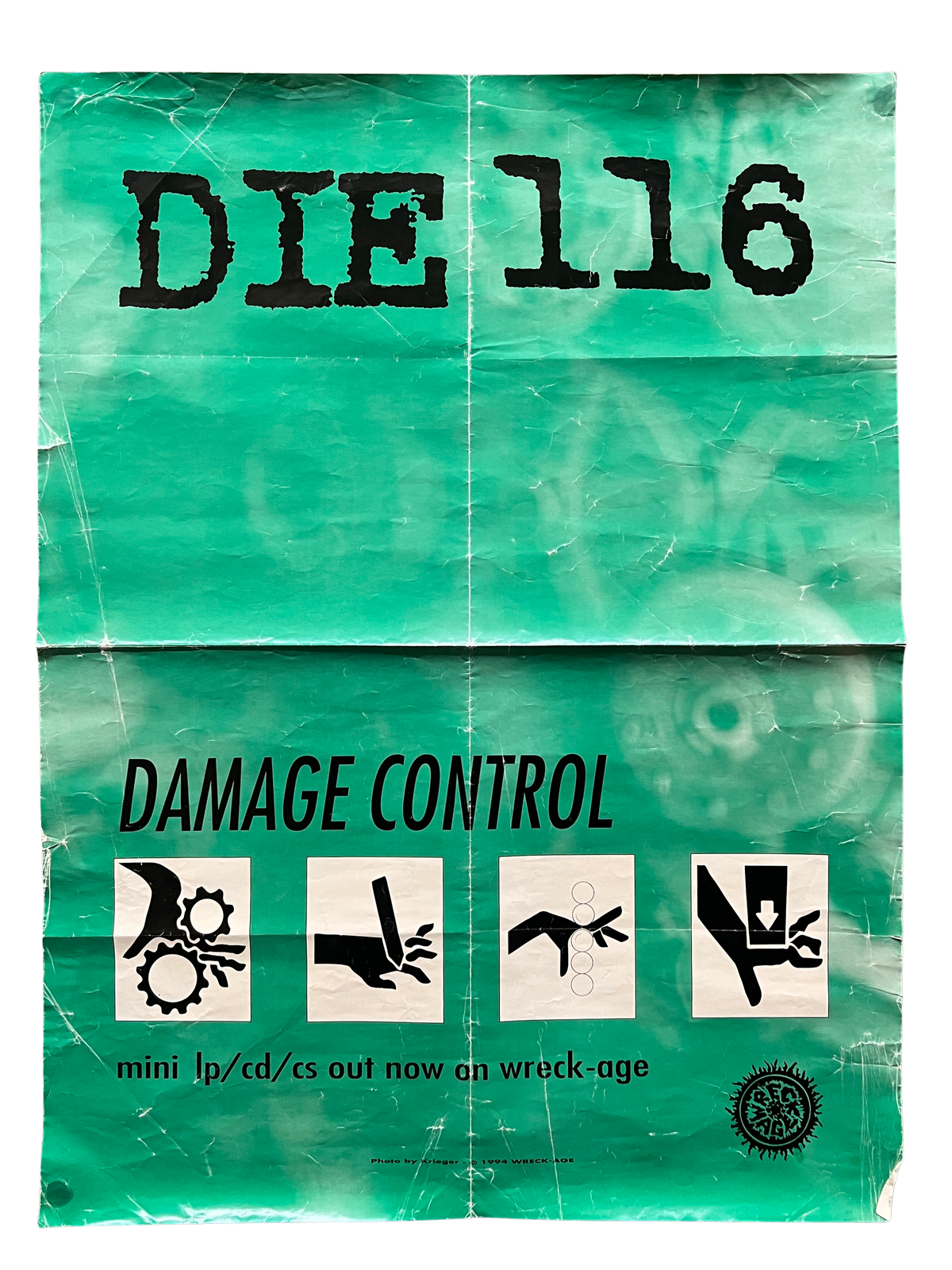 Vintage DIE 116 &quot;Damage Control&quot; Promo Poster 1994