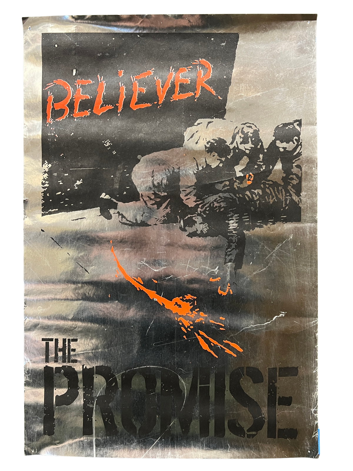 Vintage The Promise &quot;Believer&quot; Silver Foil Poster &#39;02