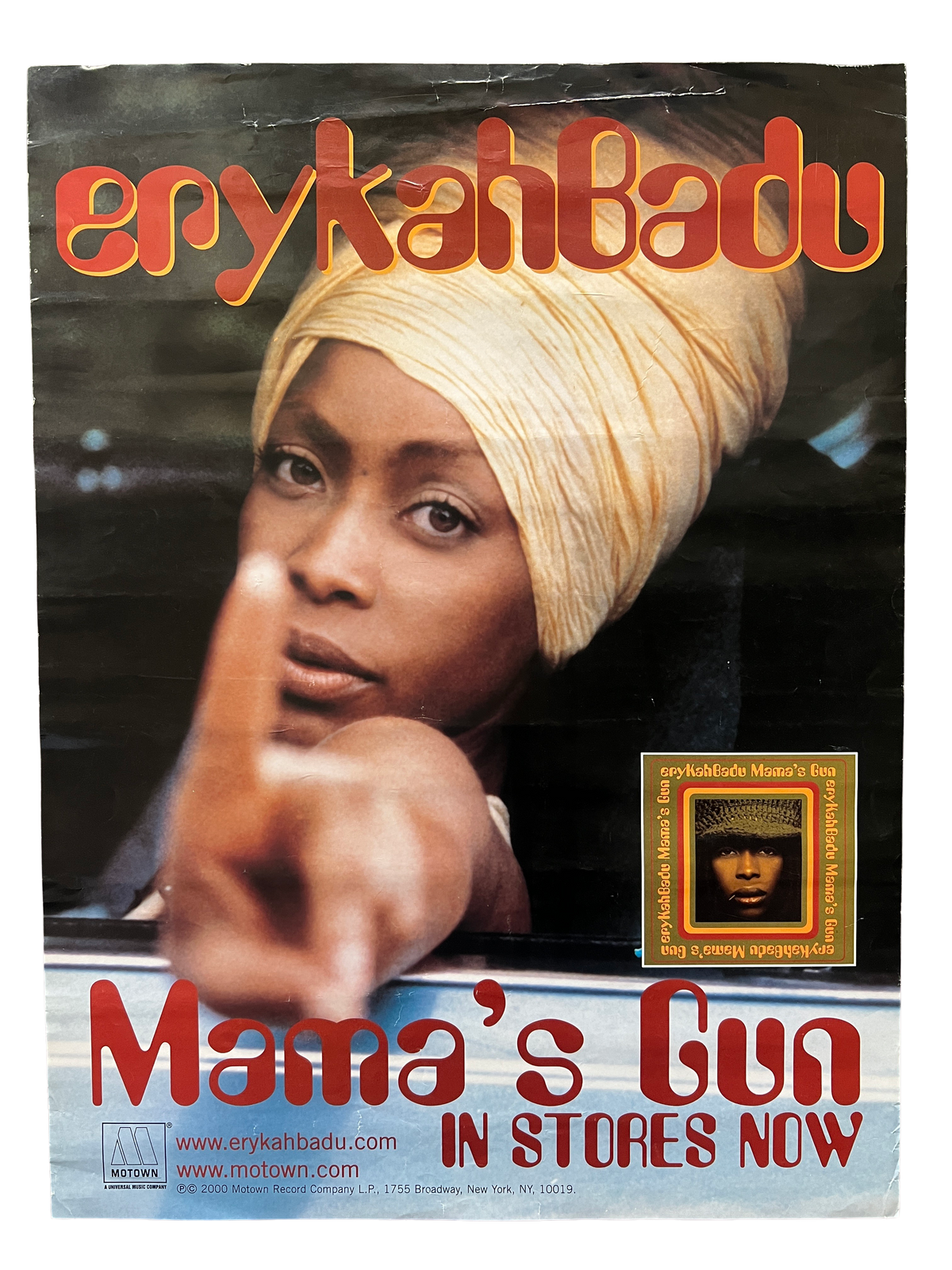 Vintage Erykah Badu &quot;Mama&#39;s Gun&quot; Promo Poster 2000