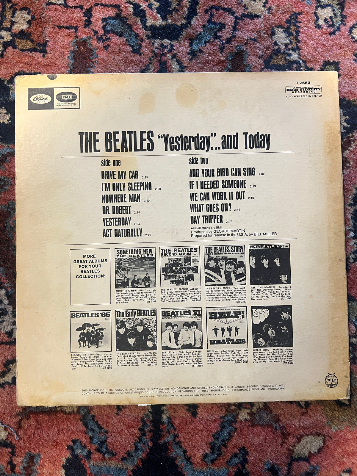 The Beatles “Yesterday And Today” 2nd State Butcher Cover LP - Mono/Scranton