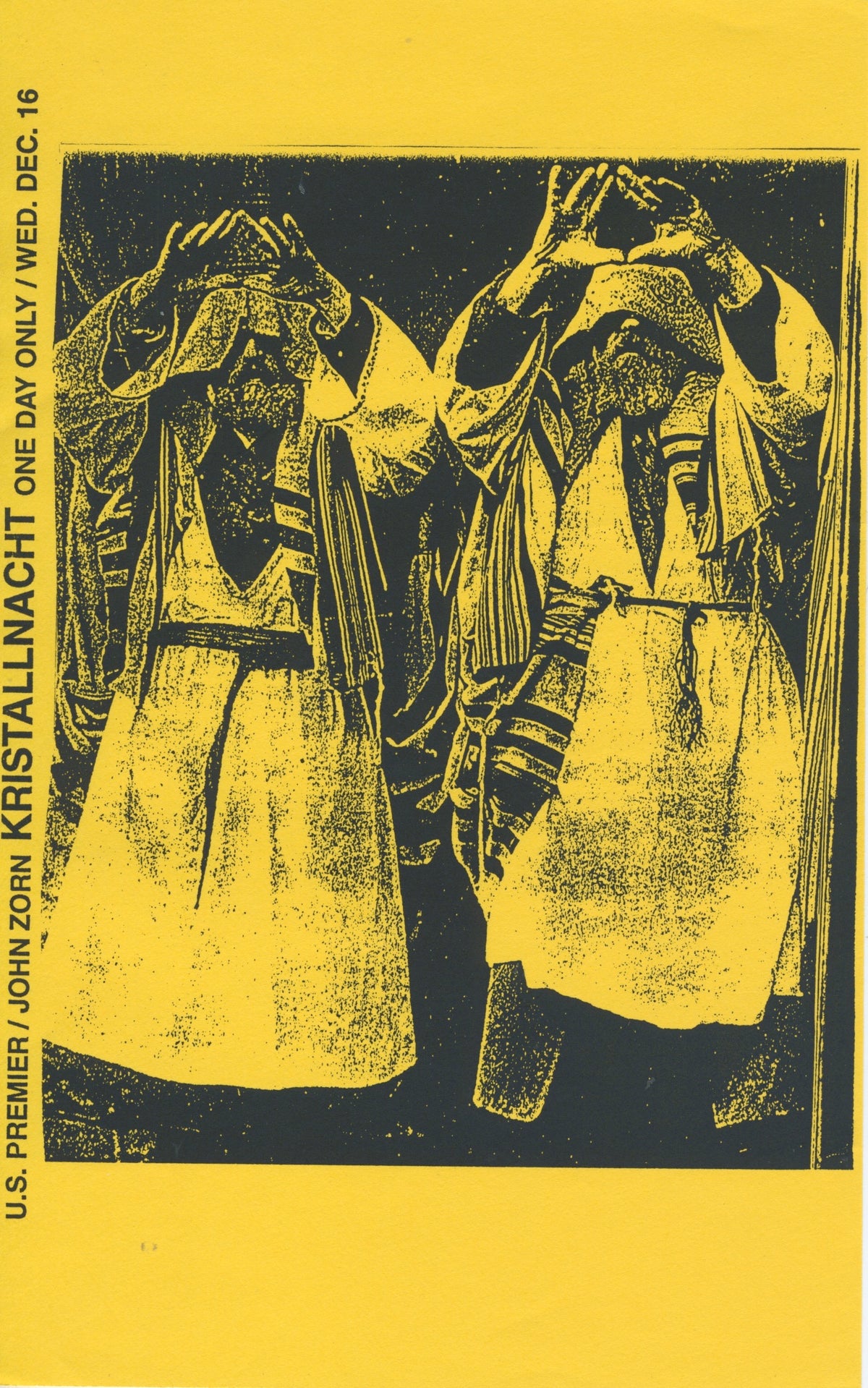 Vintage John Zorn "Kristallnacht" U.S. Premier Flyer