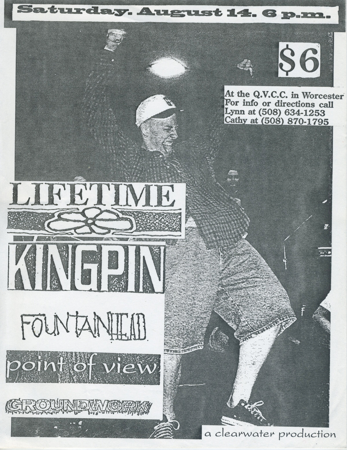 Vintage Lifetime Kingpin Fountainhead Point Of View Groundwork Worcester, MA "Hardcore" Flyer