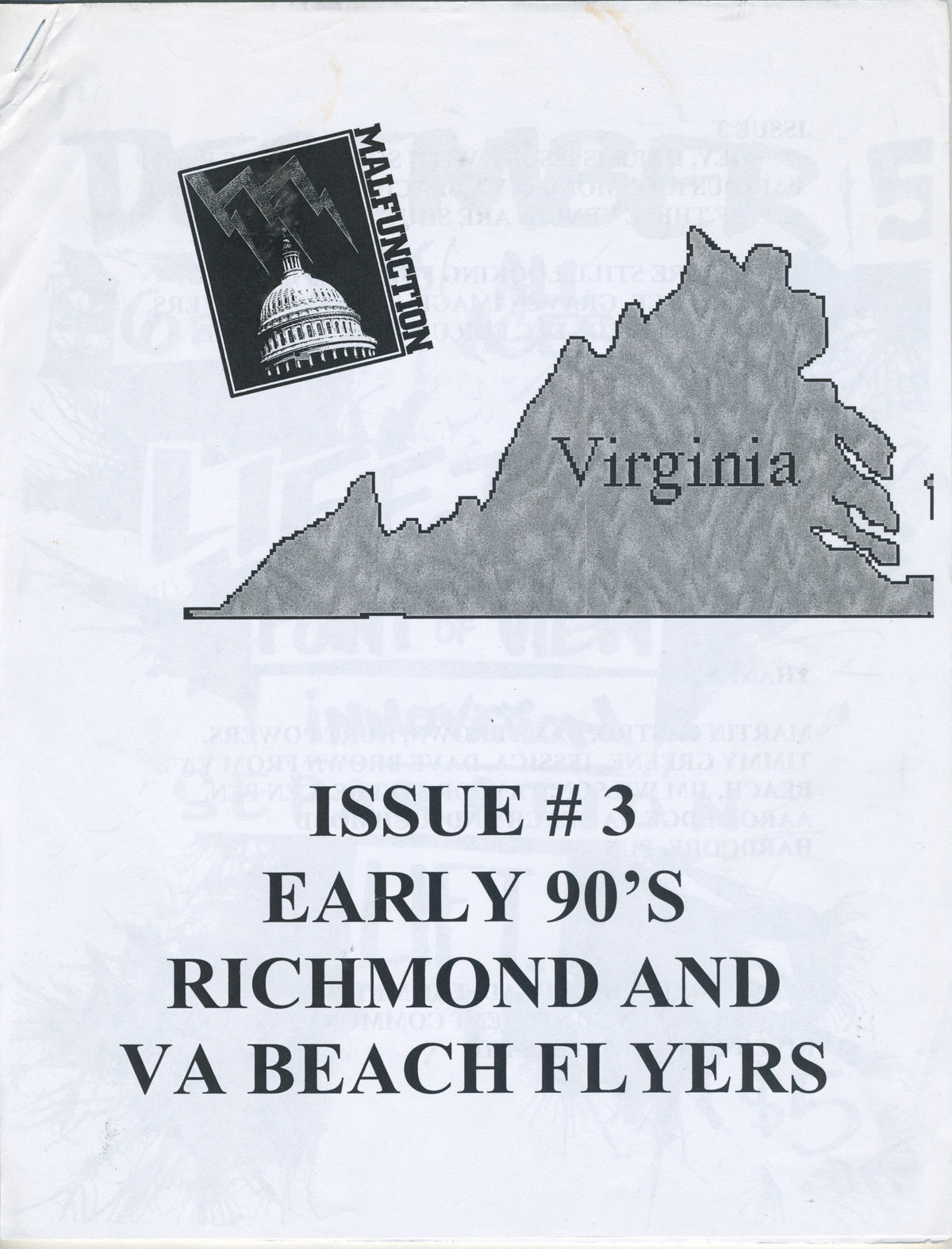 Vintage Malfunction Fanzine &quot;Richmond And VA Beach Flyers&quot; Issue #3