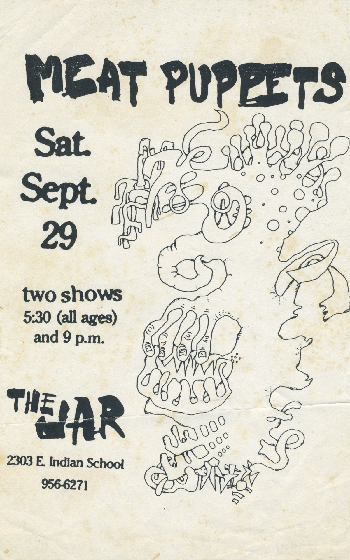 Vintage The Meat Puppets &quot;The Jar&quot; Show Flyer