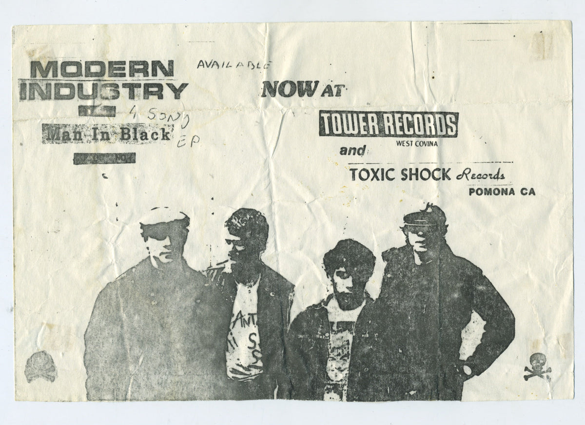 Vintage Modern Industry "Man In Black" Toxic Shock Records EP Promo Flyer
