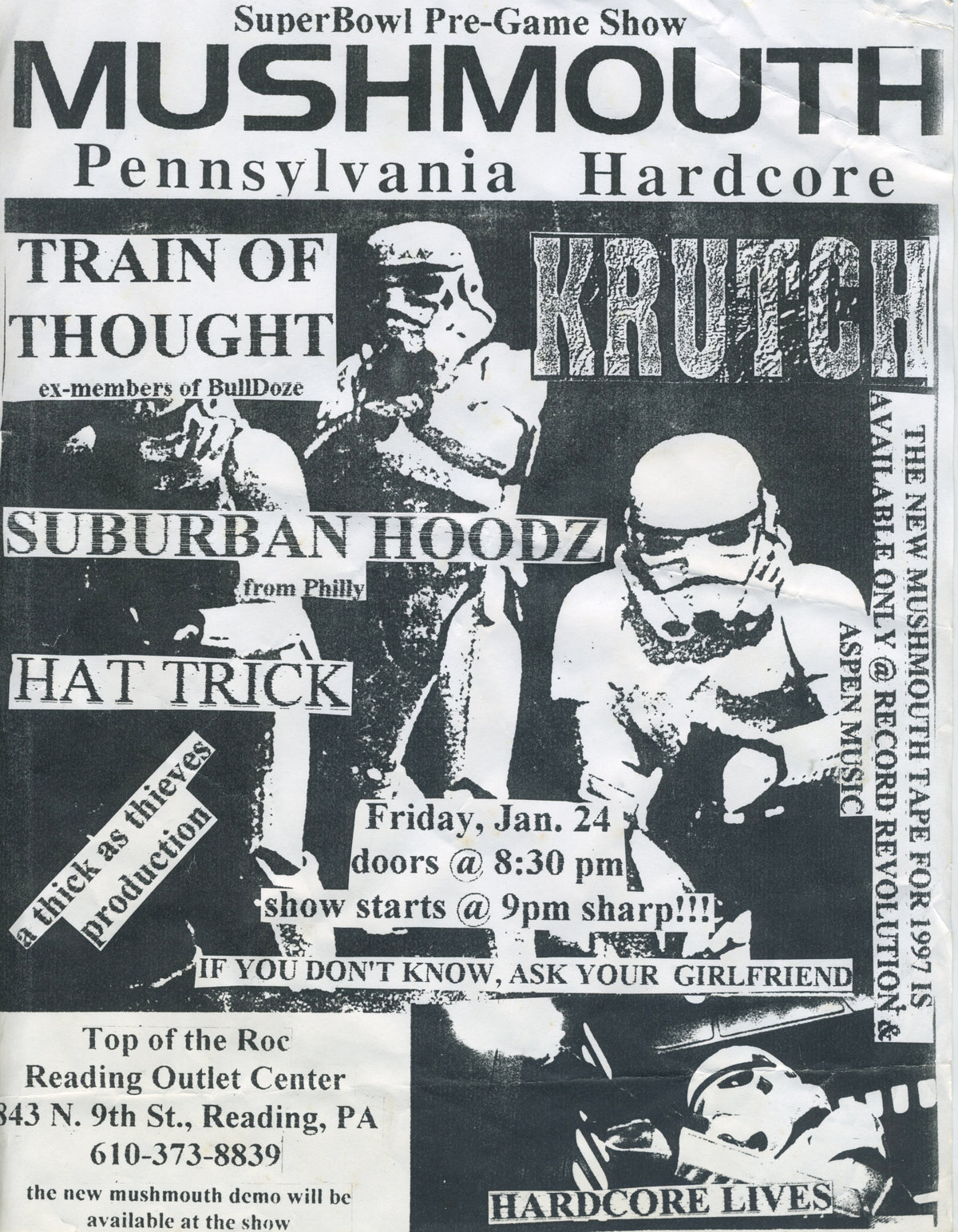 Vintage Mushmouth "PAHC" Krutch Train Of Thought Hat Trick Top Of The Roc Flyer